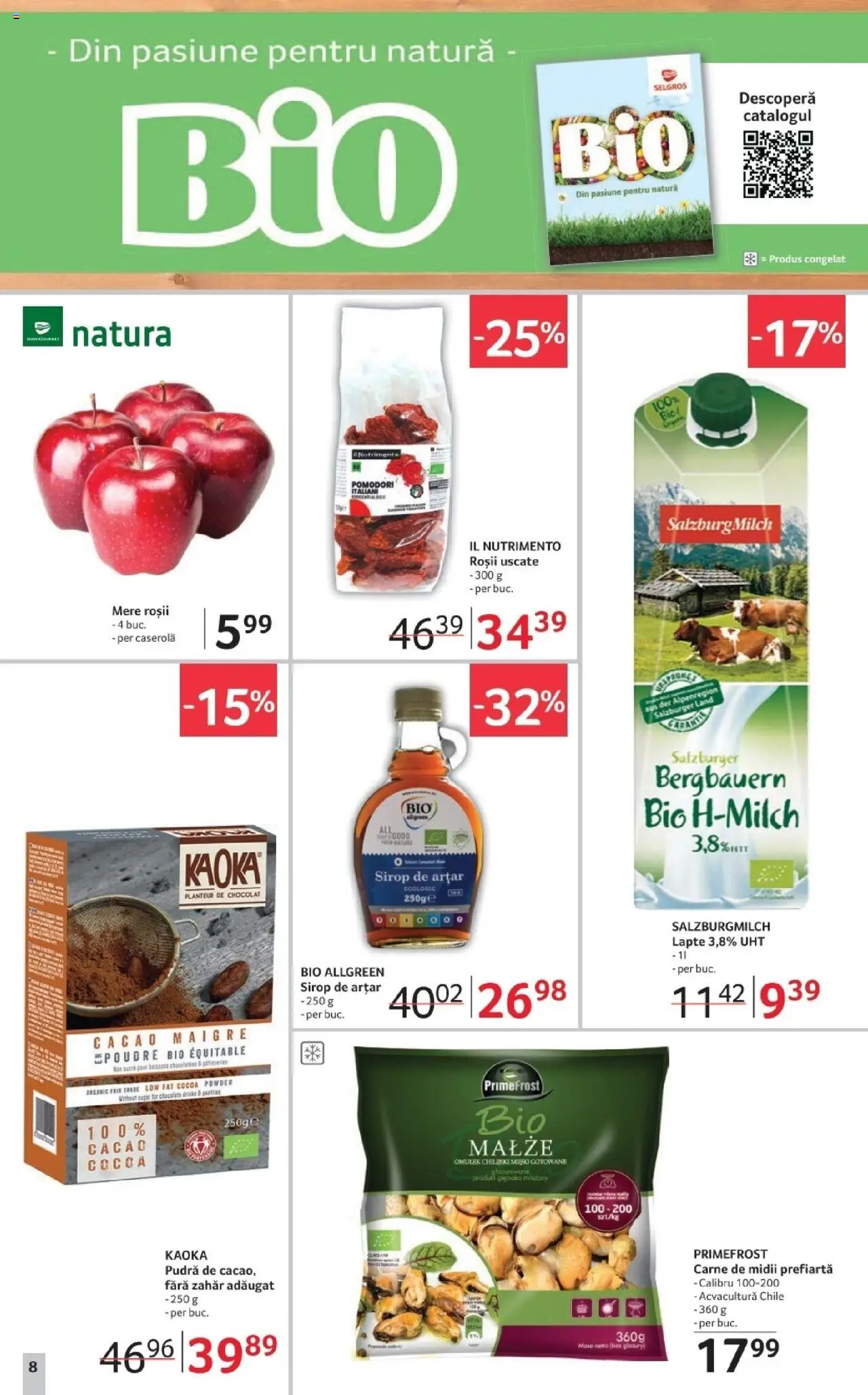 Catalog Selgros 17 - 29 Octombrie 2025 | Pagina 8 | Produse: Lapte, Mere, Roșii, Sirop