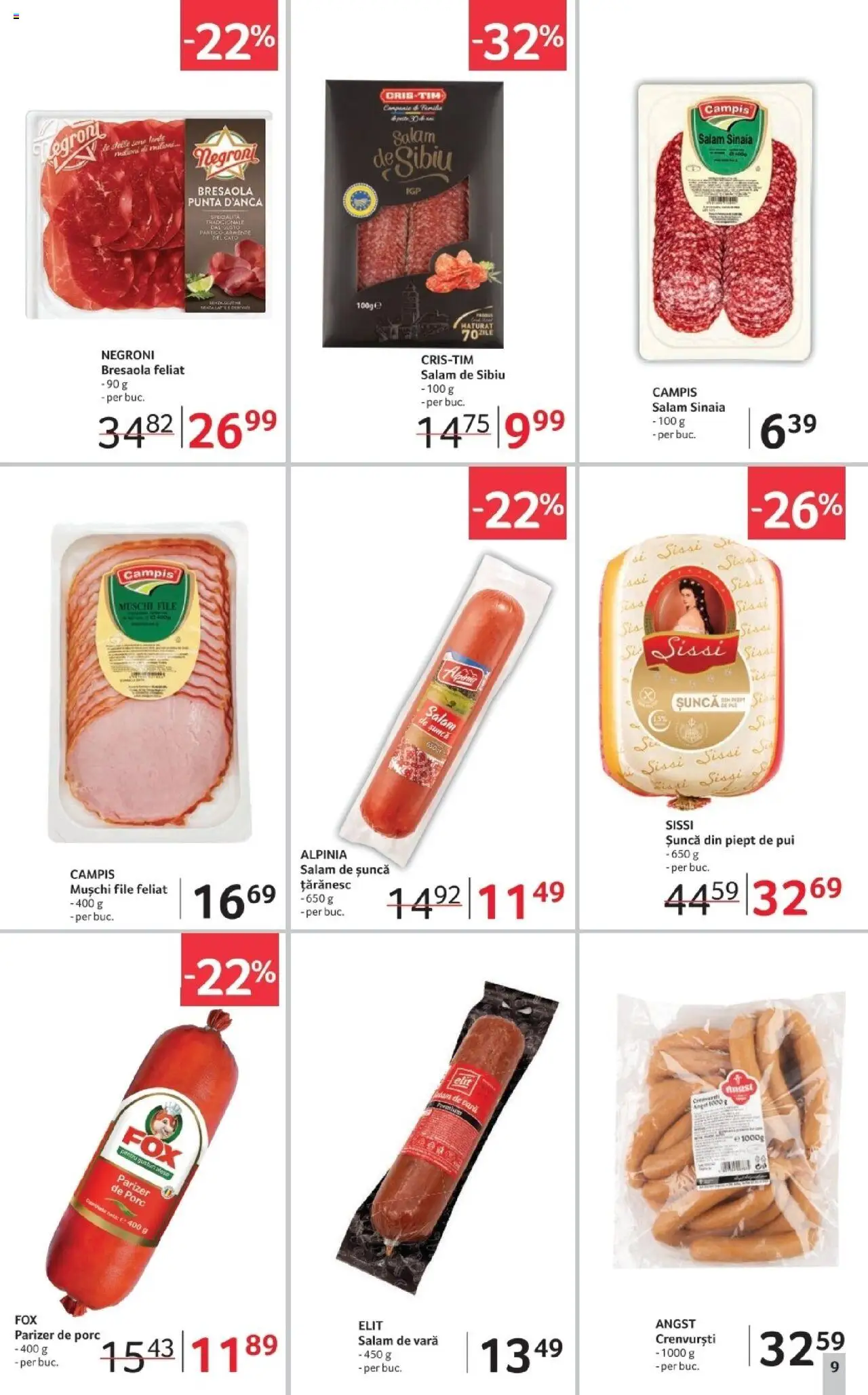 Catalog Selgros 17 - 29 Octombrie 2025 | Pagina 9 | Produse: Hacıyatmaz Kedi Oyuncağı, Crenvurști, Salam, Parizer