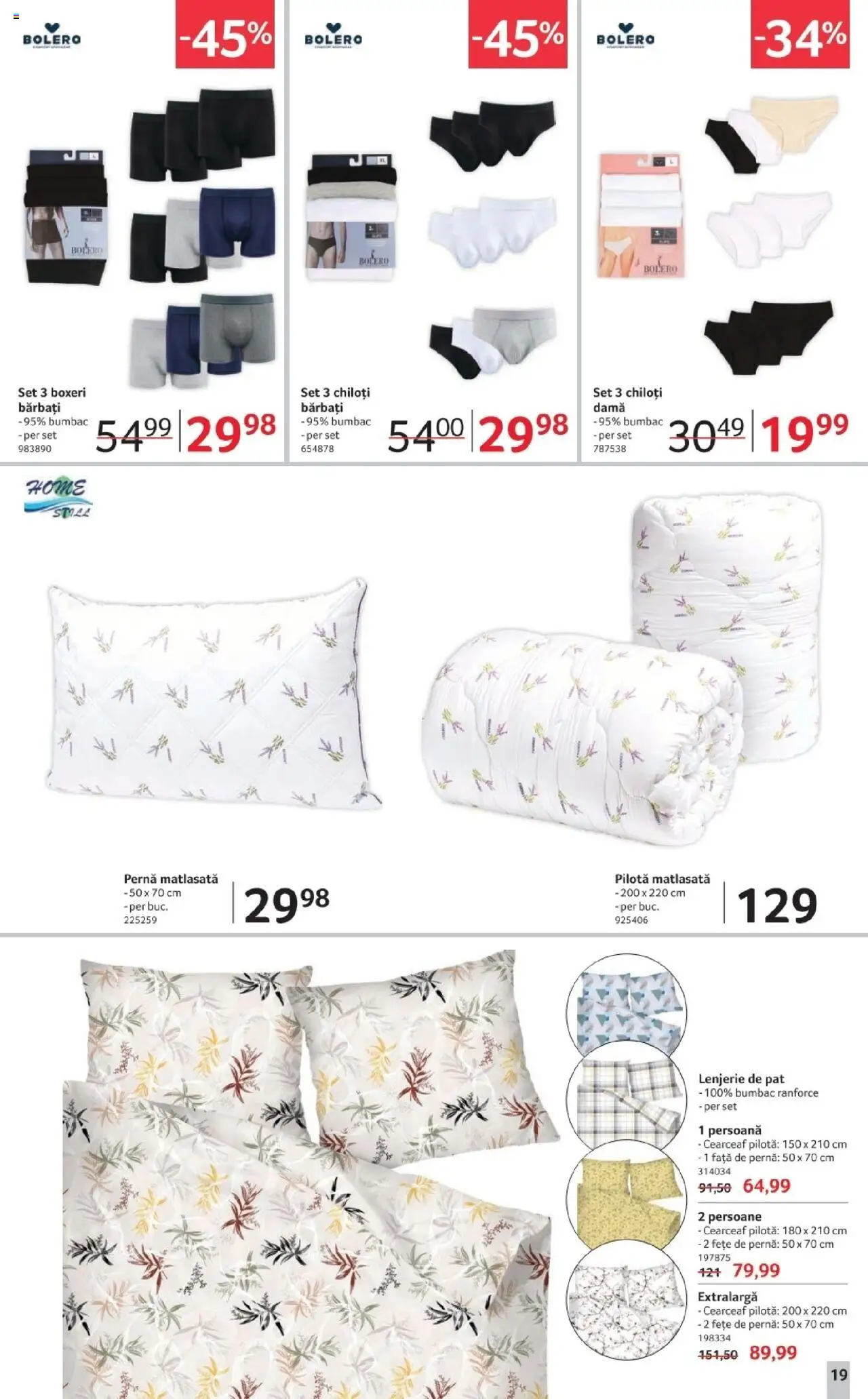 Catalog Selgros 17 - 29 Octombrie 2025 | Pagina 19 | Produse: Pat, Pilotă, Față de pernă, Chiloți