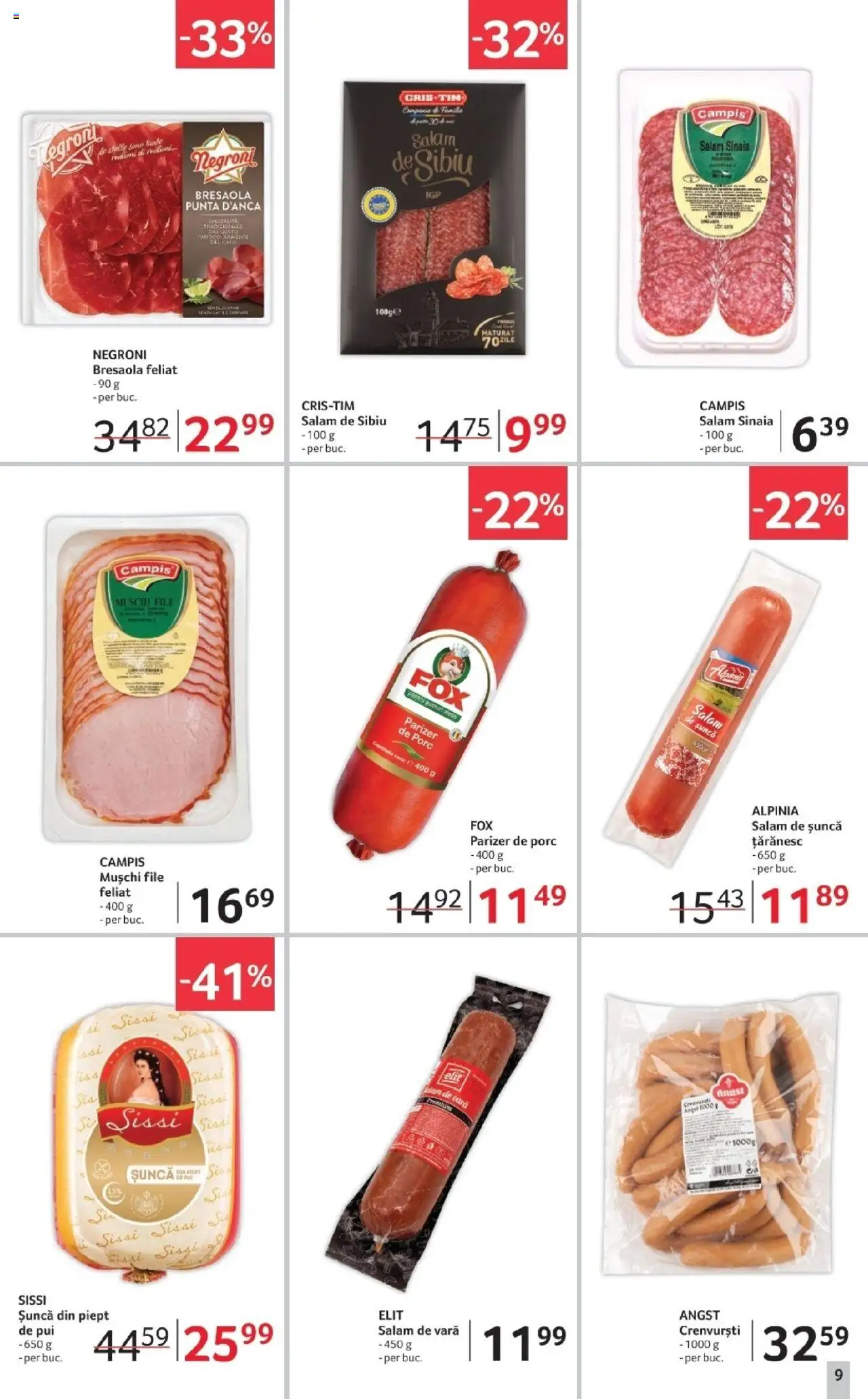 Catalog Selgros 17 - 29 Octombrie 2025 | Pagina 9 | Produse: Hacıyatmaz Kedi Oyuncağı, Crenvurști, Salam, Șuncă