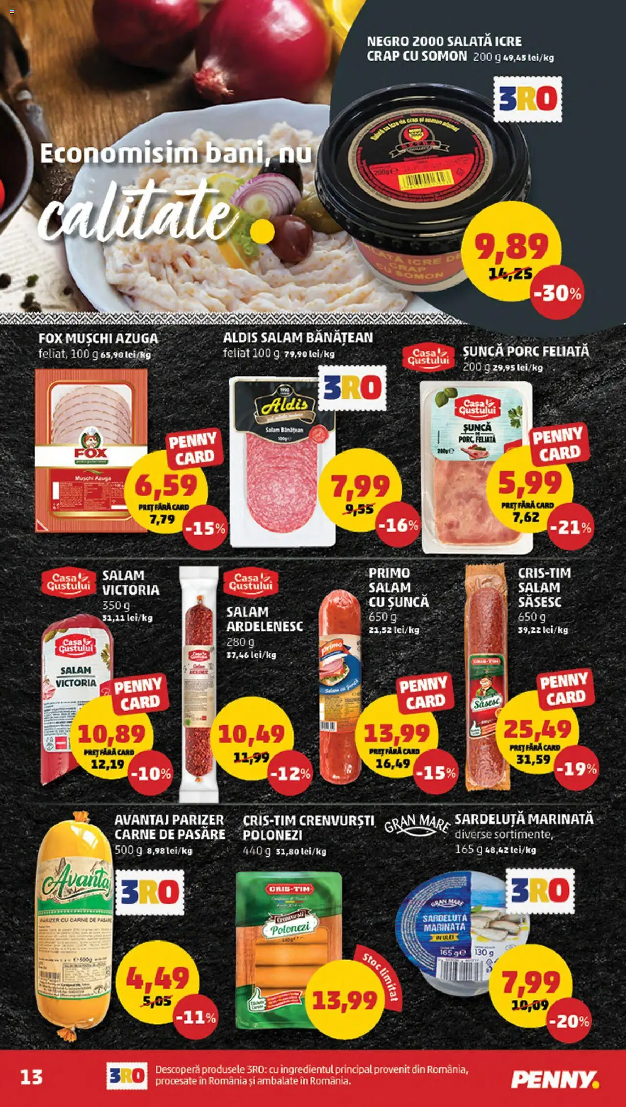 Catalog PENNY Market 15 - 20 Octombrie 2025 | Pagina 13 | Produse: Crenvurști, Șuncă, Parizer, Salată