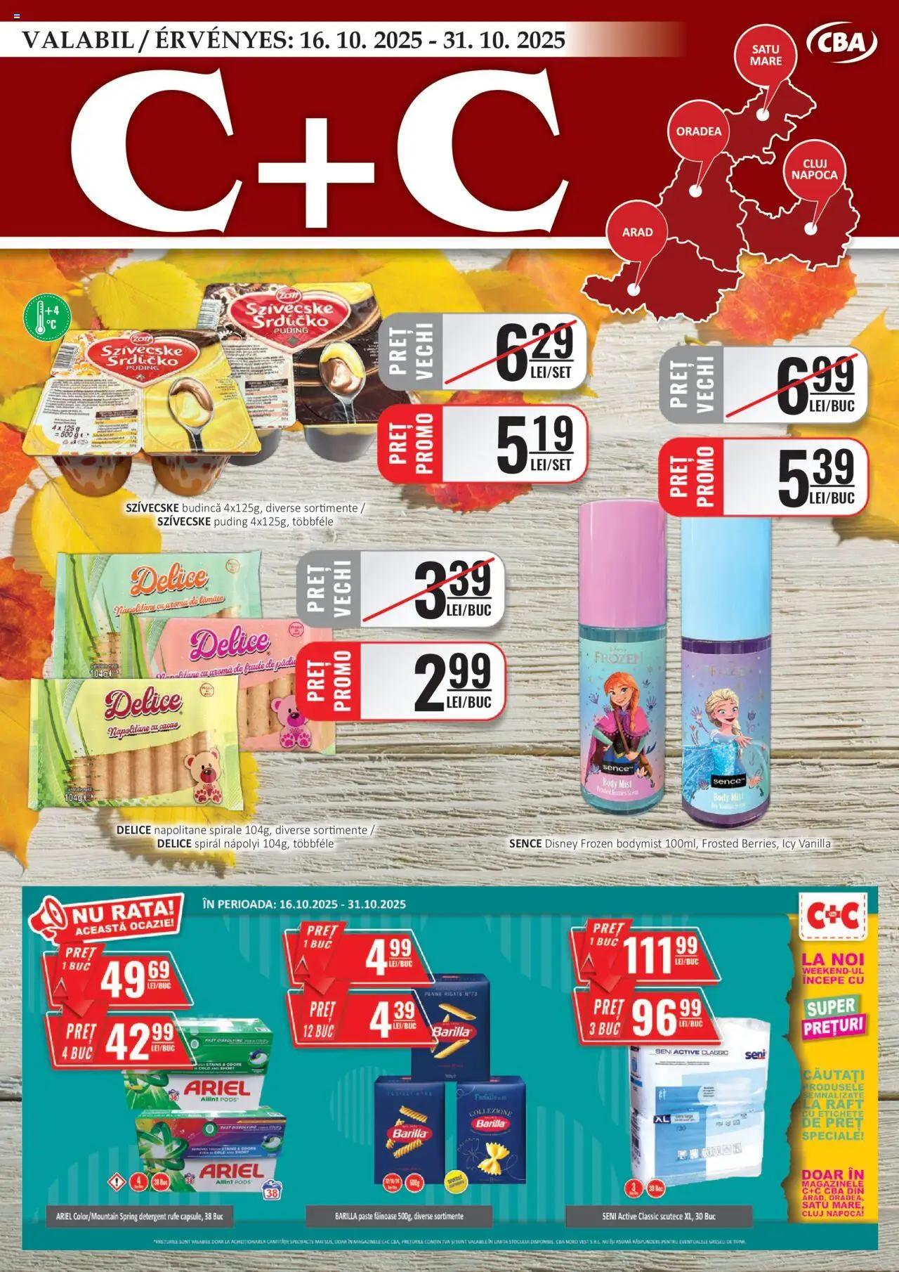 Catalog CBA 16 - 30 Octombrie 2025 | Pagina 1 | Produse: Body, Napolitane, Detergent, Cacao