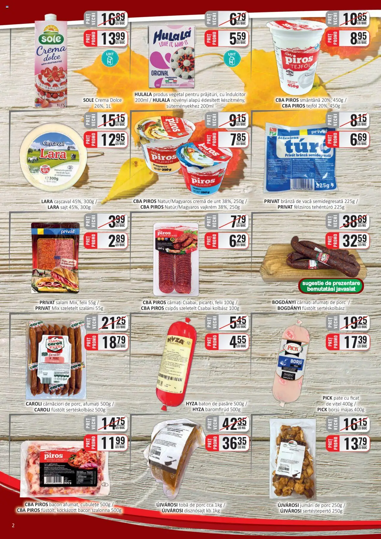 Catalog CBA 16 - 30 Octombrie 2025 | Pagina 2 | Produse: Bacon, Brânză, Cremă, Cârnați