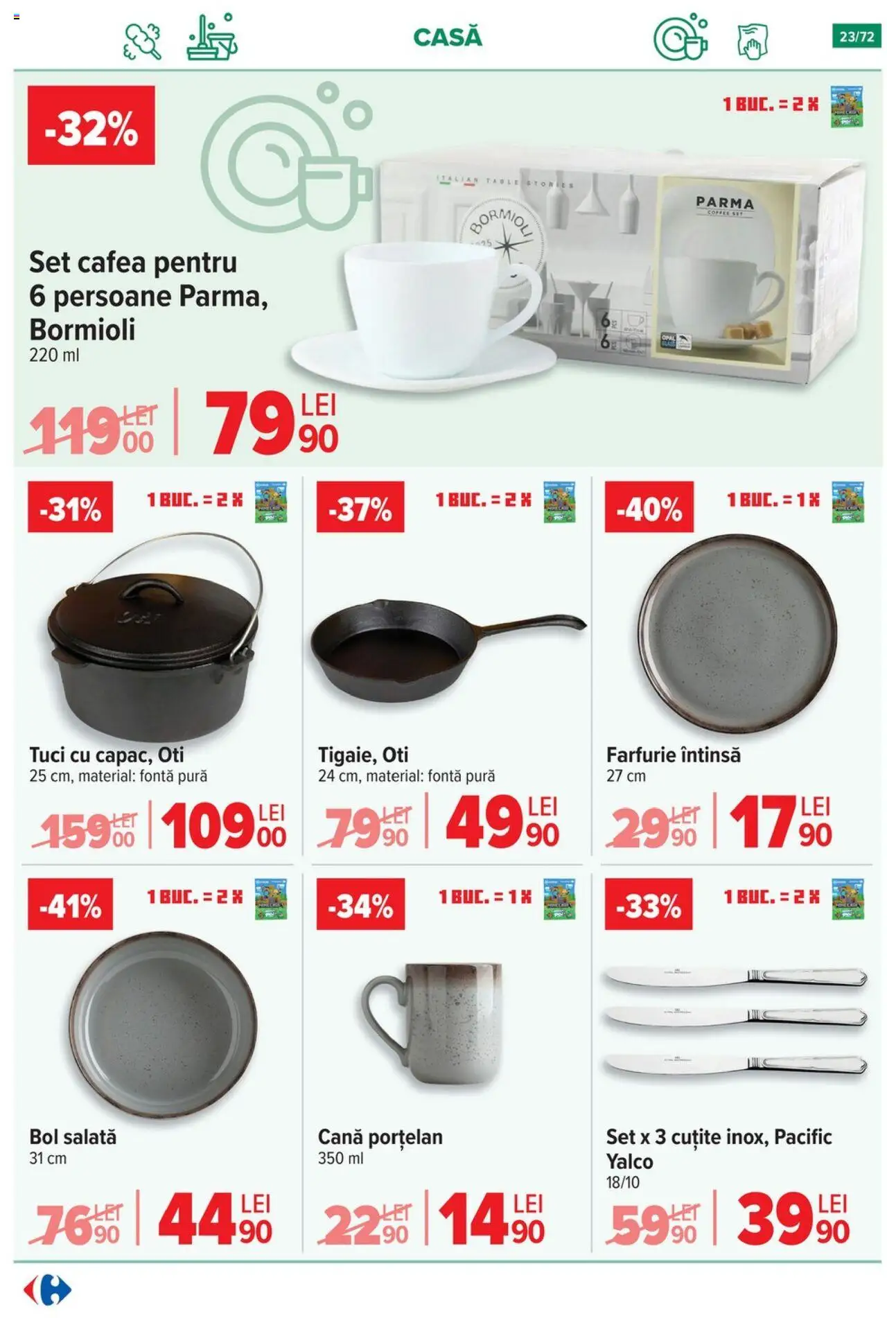 Catalog Carrefour 15 Octombrie - 3 Noiembrie 2025 | Pagina 24 | Produse: Bol, Farfurie, Cafea, Salată