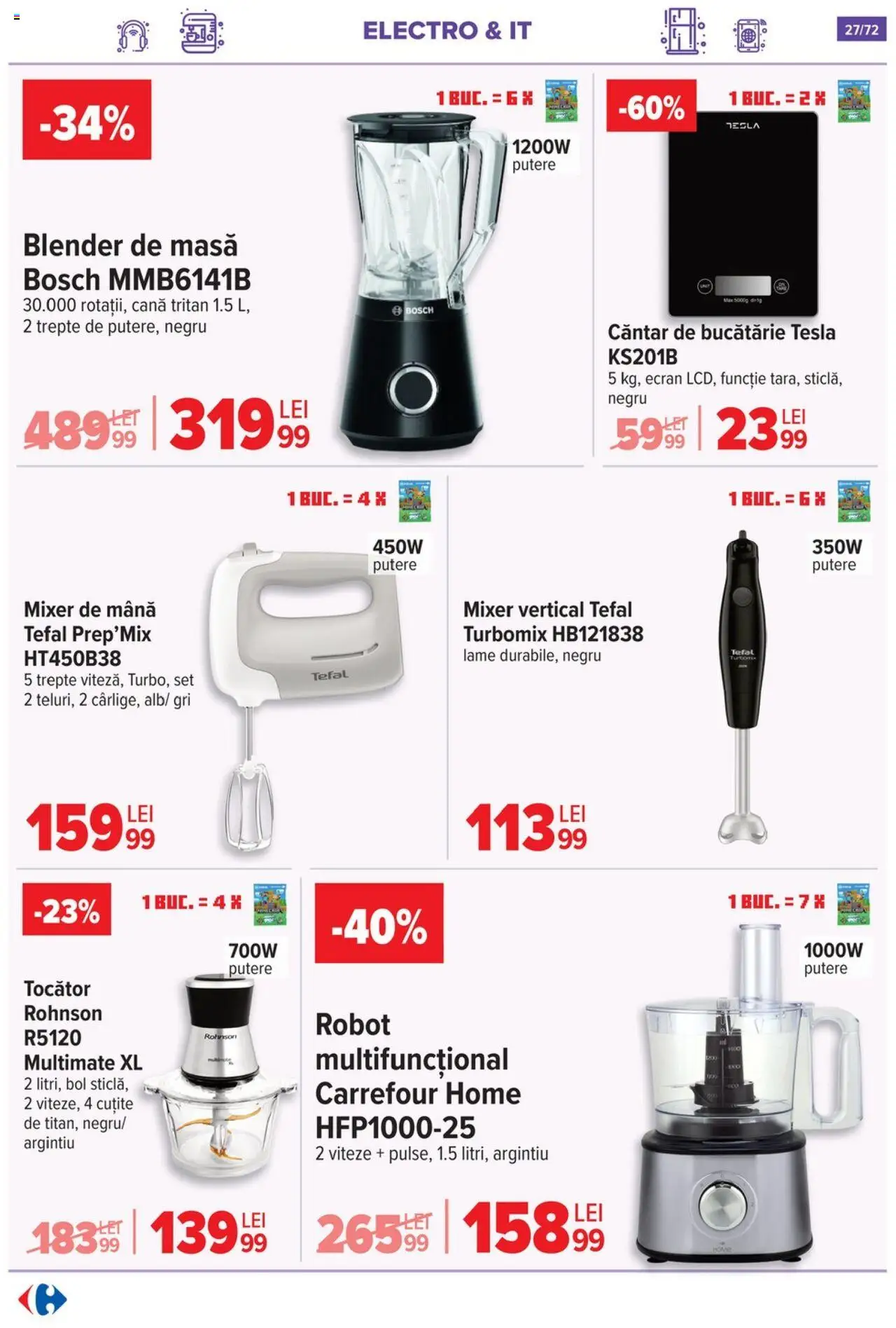 Catalog Carrefour 15 Octombrie - 3 Noiembrie 2025 | Pagina 28 | Produse: Blender, Mixer, Robot, Masă