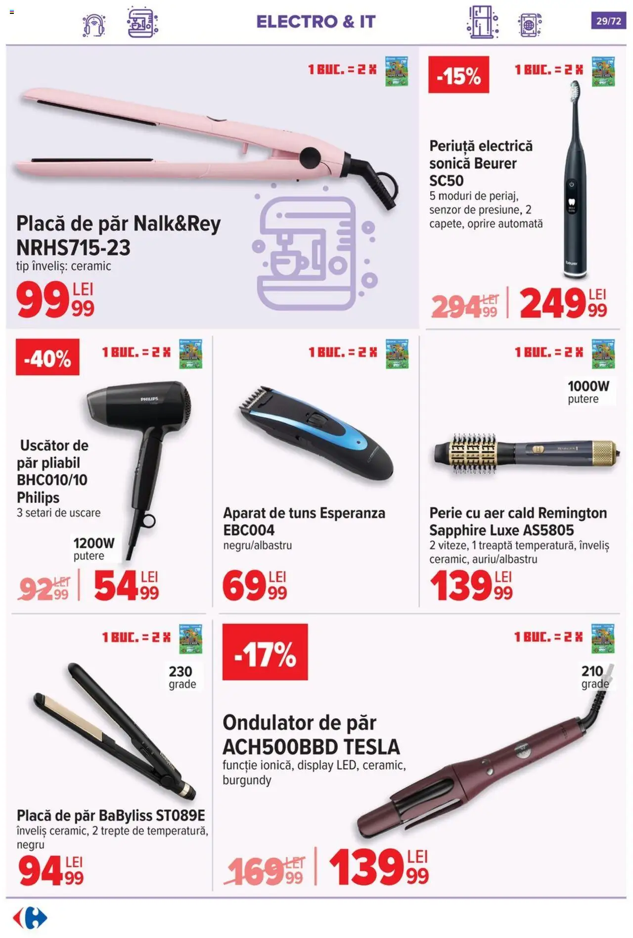 Catalog Carrefour 15 Octombrie - 3 Noiembrie 2025 | Pagina 30 | Produse: Enginar, Uscător, Ondulator, Perie