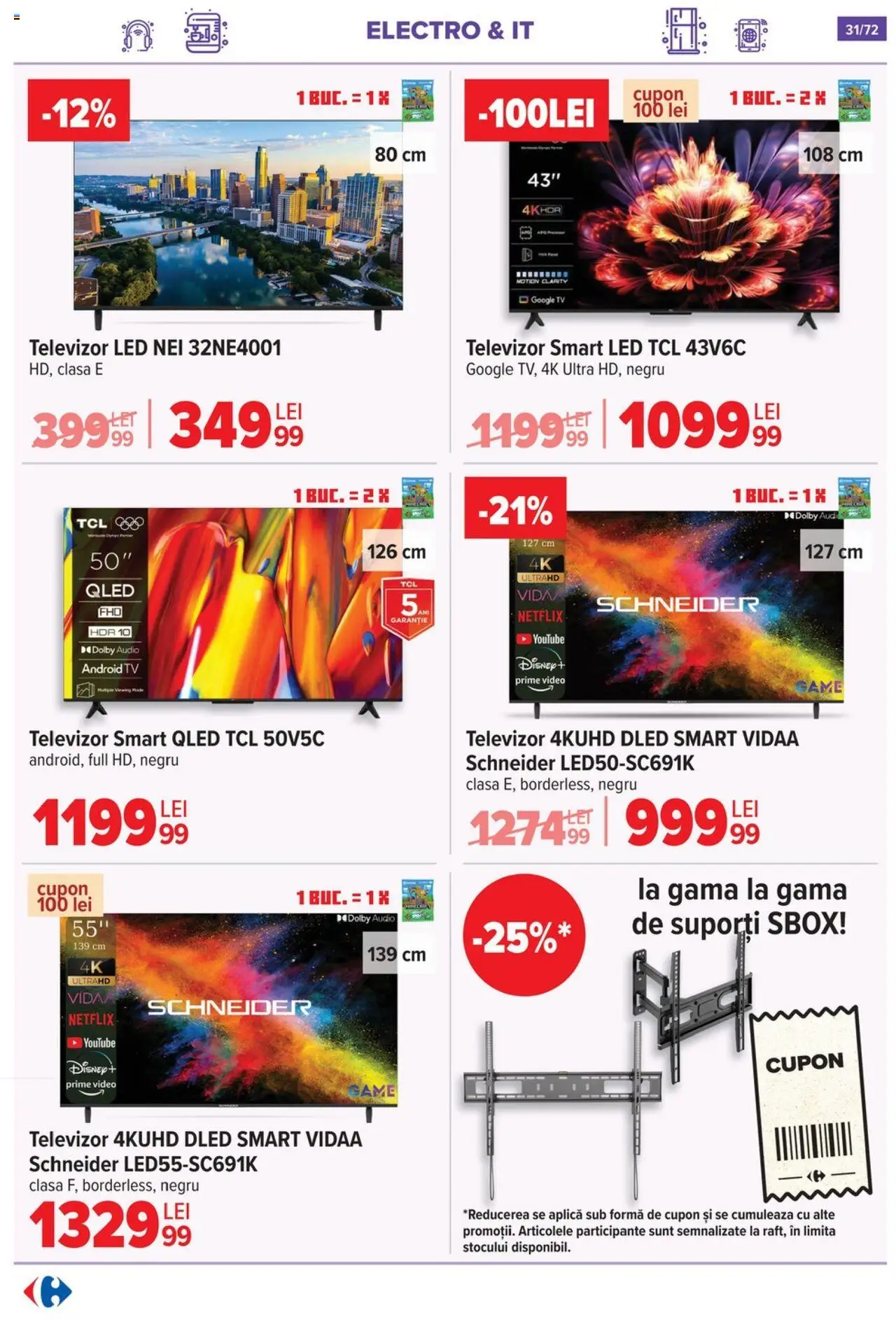 Catalog Carrefour 15 Octombrie - 3 Noiembrie 2025 | Pagina 32 | Produse: Vestiyer, Televizor, Audio, Babak