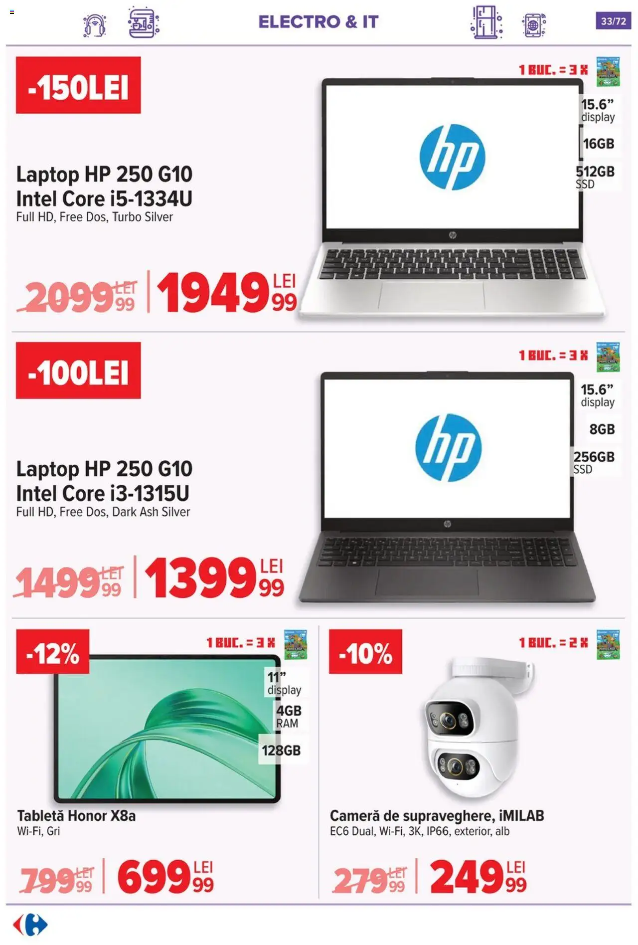Catalog Carrefour 15 Octombrie - 3 Noiembrie 2025 | Pagina 34 | Produse: Laptop, Tabletă, Cameră