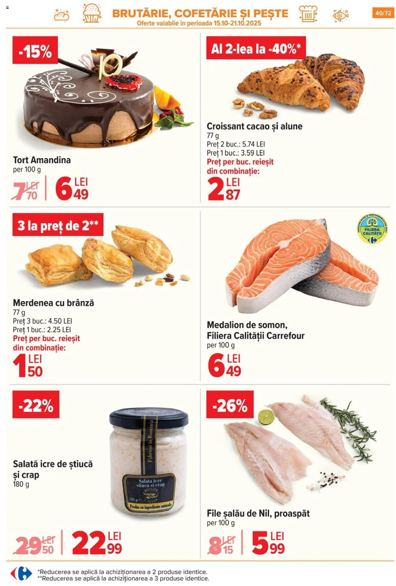Catalog Carrefour 15 Octombrie - 3 Noiembrie 2025 | Pagina 42 | Produse: Tort, Alune, Brânză, Pește