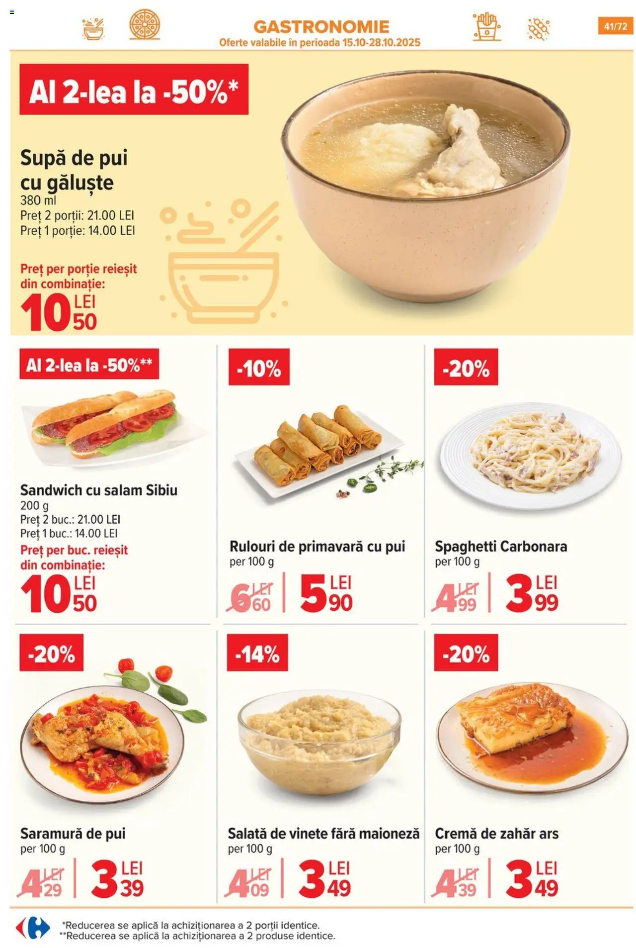 Catalog Carrefour 15 Octombrie - 3 Noiembrie 2025 | Pagina 43 | Produse: Hacıyatmaz Kedi Oyuncağı, Cremă, Salam, Salată