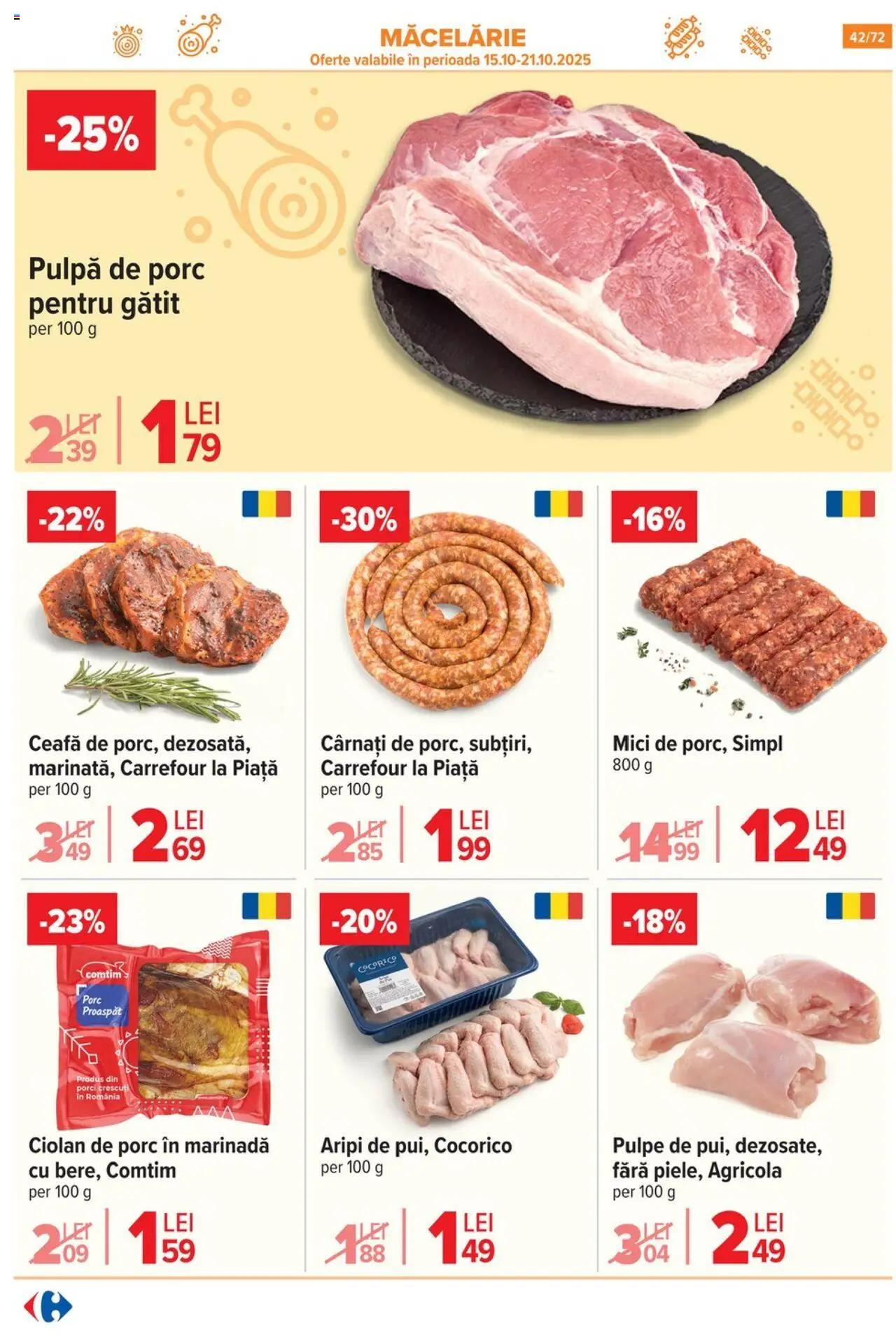 Catalog Carrefour 15 Octombrie - 3 Noiembrie 2025 | Pagina 44 | Produse: Mici, Marinadă, Cârnați