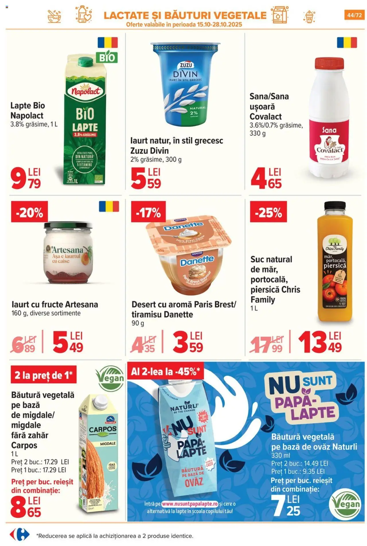 Catalog Carrefour 15 Octombrie - 3 Noiembrie 2025 | Pagina 46 | Produse: Migdale, Iaurt, Tiramisu, Ahtapot