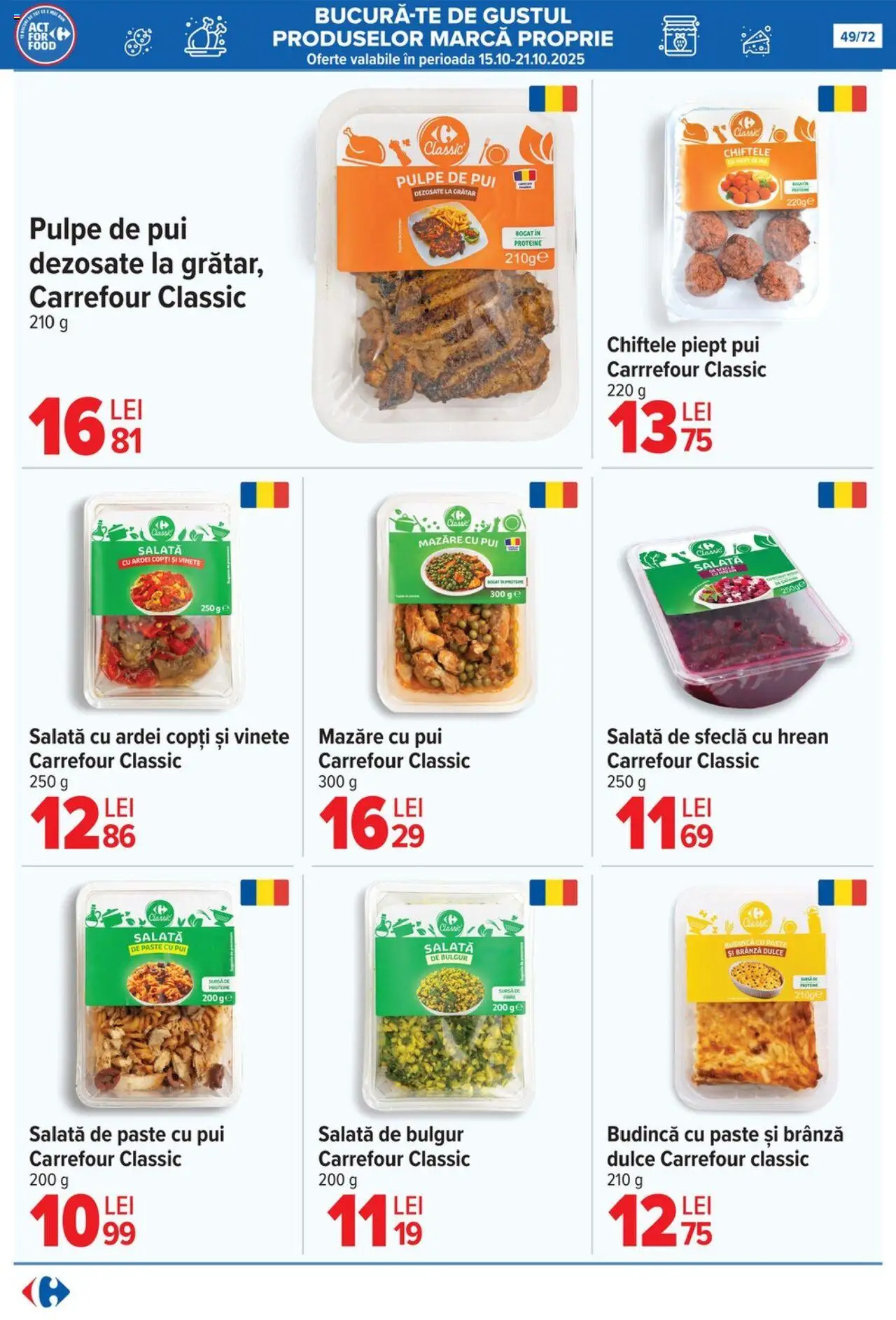Catalog Carrefour 15 Octombrie - 3 Noiembrie 2025 | Pagina 51 | Produse: Mazăre, Hacıyatmaz Kedi Oyuncağı, Ardei, Salată