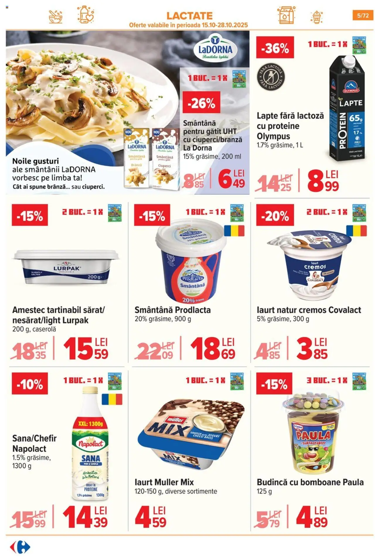 Catalog Carrefour 15 Octombrie - 3 Noiembrie 2025 | Pagina 6 | Produse: Lapte, Brânză, Glet, Smântână