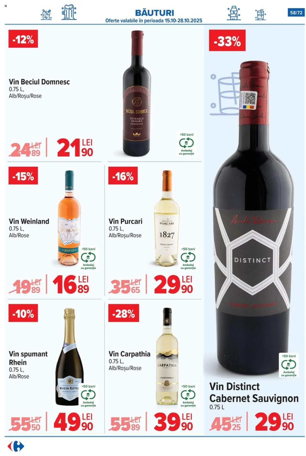 Catalog Carrefour 15 Octombrie - 3 Noiembrie 2025 | Pagina 60 | Produse: Vin