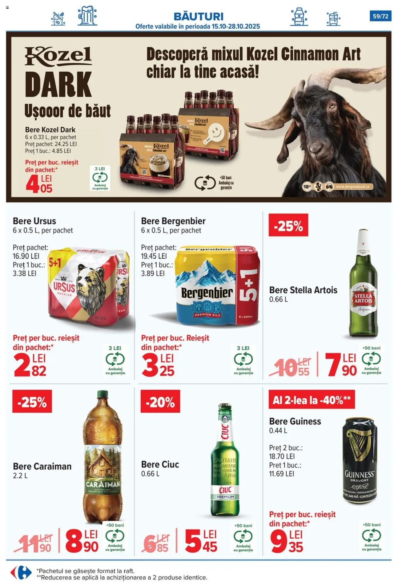 Catalog Carrefour 15 Octombrie - 3 Noiembrie 2025 | Pagina 61 | Produse: Bere, Plastik Kulübe