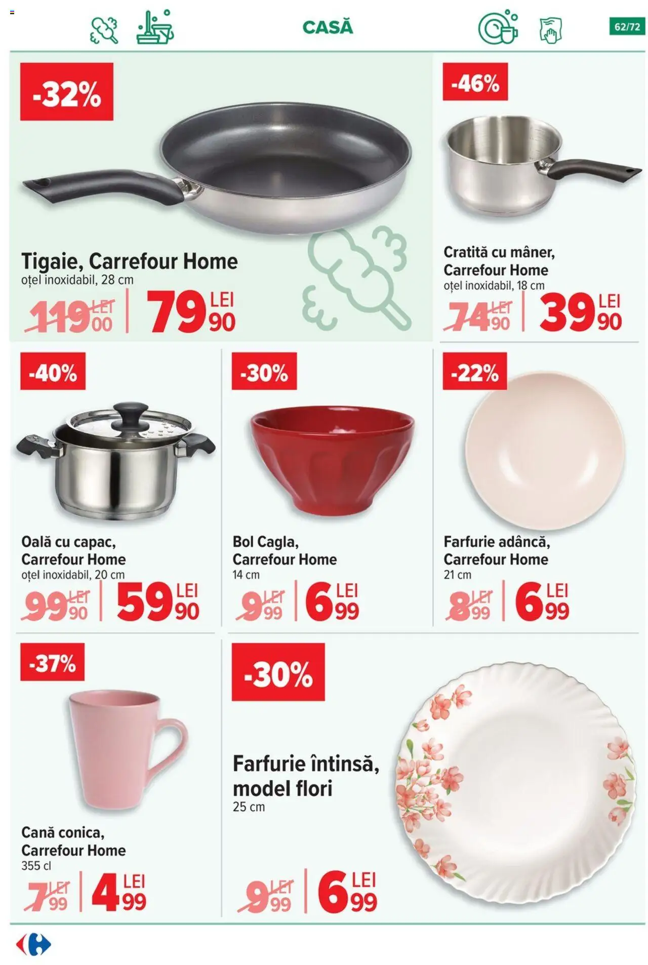 Catalog Carrefour 15 Octombrie - 3 Noiembrie 2025 | Pagina 64 | Produse: Cratiță, Oală, Bol, Farfurie
