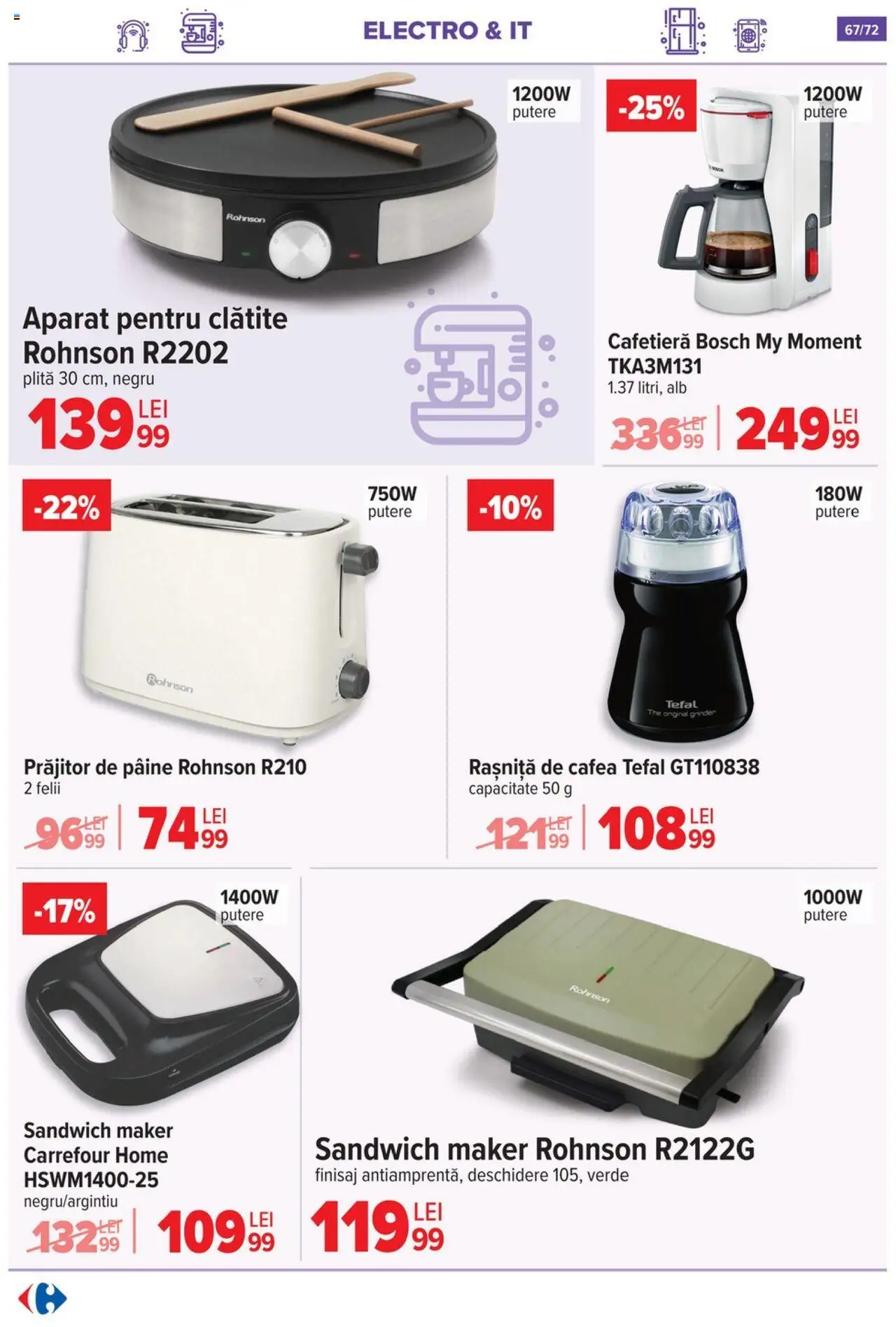 Catalog Carrefour 15 Octombrie - 3 Noiembrie 2025 | Pagina 69 | Produse: Plită, Cafetieră, Pâine, Cafea