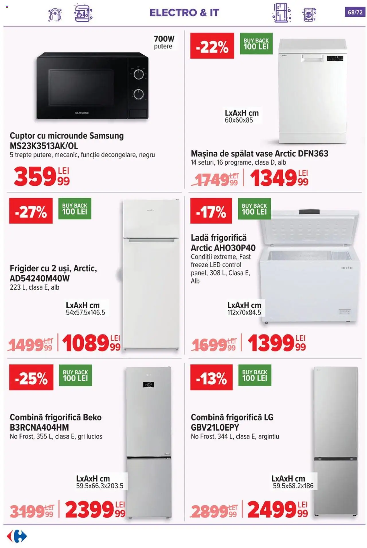 Catalog Carrefour 15 Octombrie - 3 Noiembrie 2025 | Pagina 70 | Produse: Frigider, Mașină De Spălat, Mașină De Spălat Vase, Ladă frigorifică