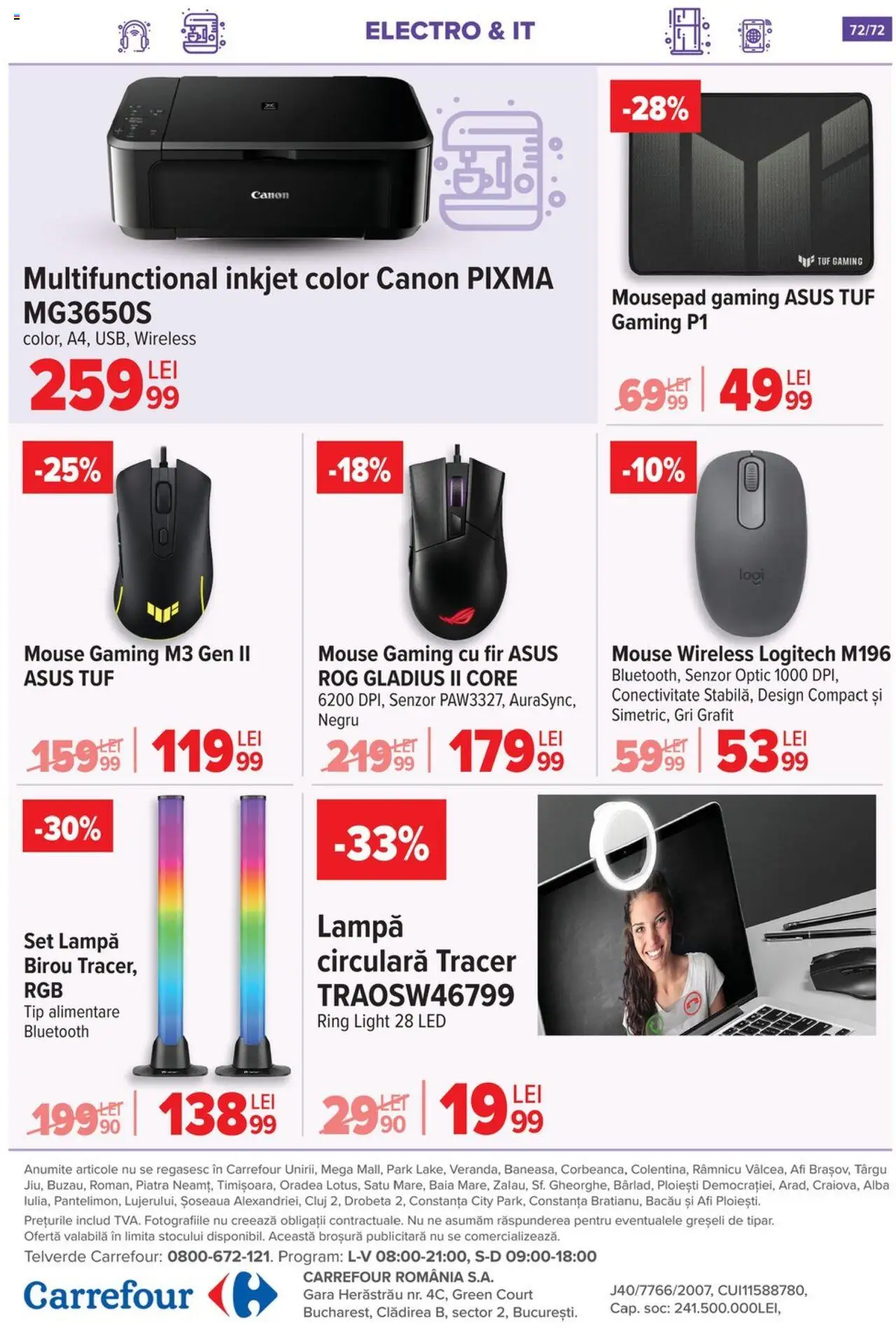 Catalog Carrefour 15 Octombrie - 3 Noiembrie 2025 | Pagina 74 | Produse: Mouse, Çikolatalı gofret, Babak, Lampă