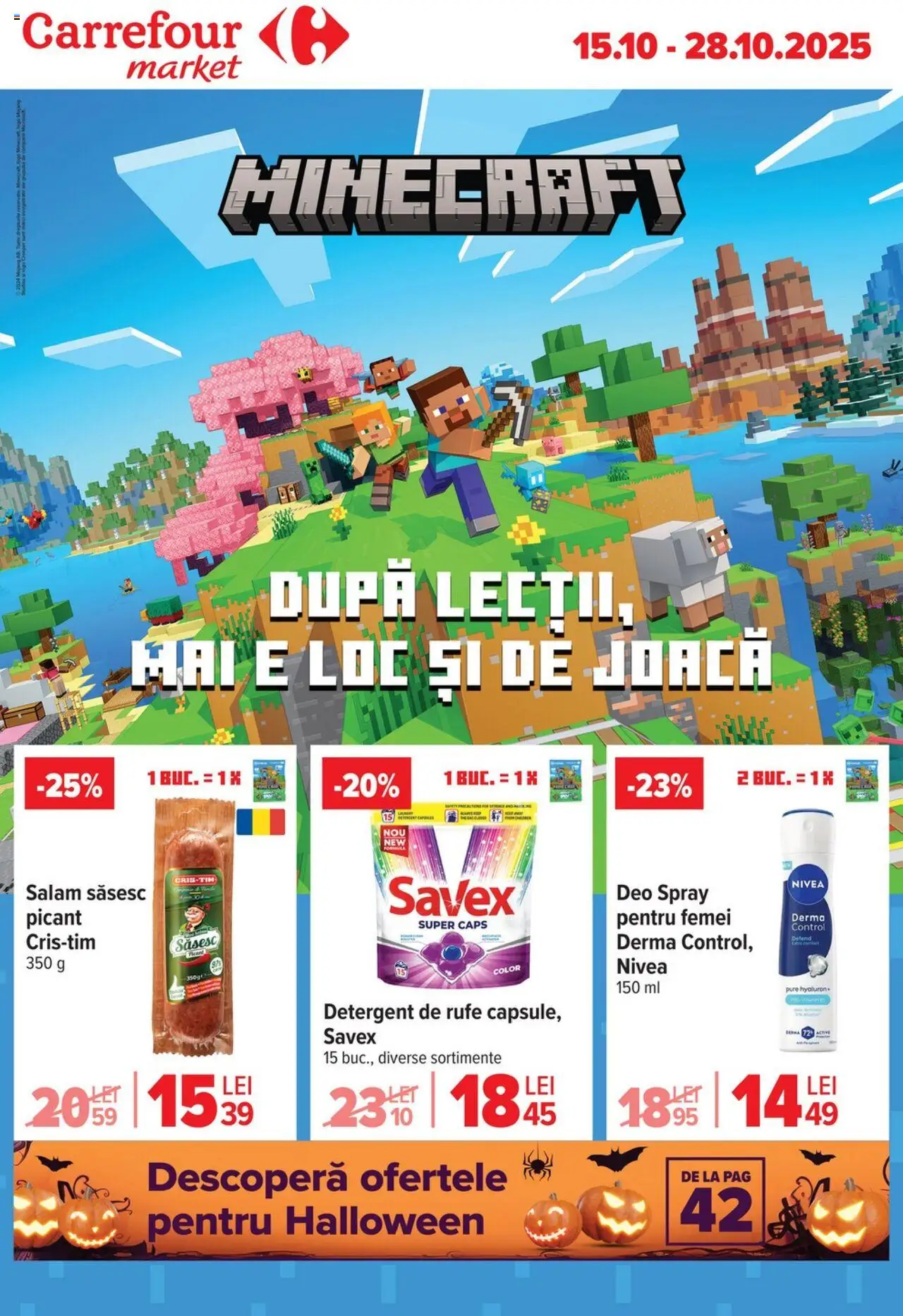 Catalog Carrefour 15 - 27 Octombrie 2025 | Pagina 1 | Produse: Salam, Detergent
