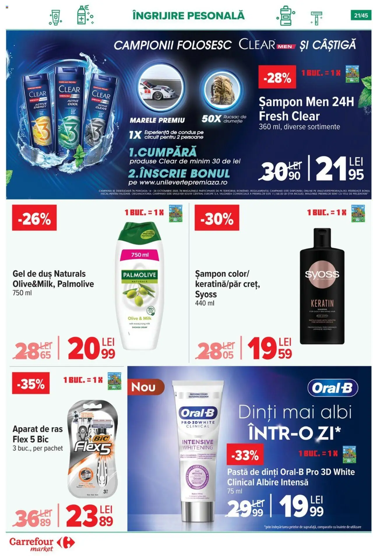 Catalog Carrefour 15 - 27 Octombrie 2025 | Pagina 24 | Produse: Șampon, Gel de duș, Pastă de dinți, Îndepărtarea petelor