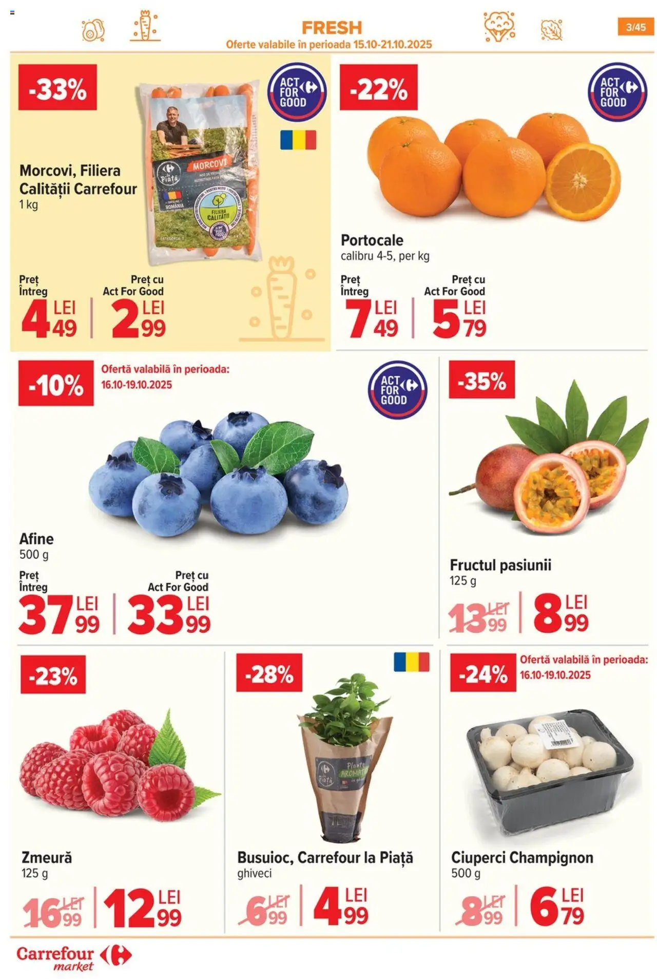 Catalog Carrefour 15 - 27 Octombrie 2025 | Pagina 6 | Produse: Ghiveci, Ciuperci, Portocale, Morcovi