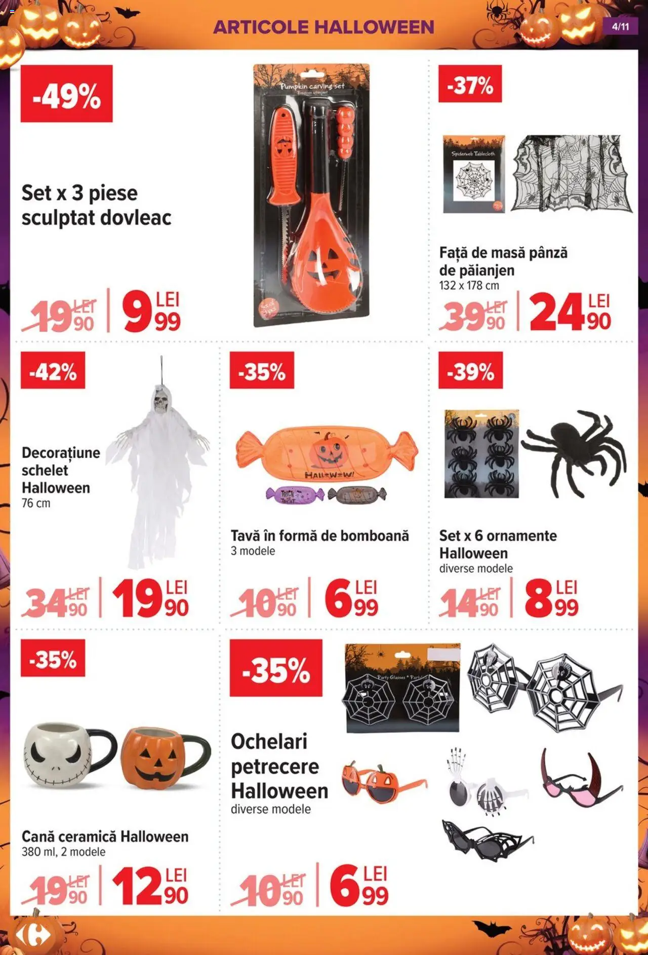 Catalog Carrefour 15 Octombrie - 1 Noiembrie 2025 | Pagina 4 | Produse: Dovleac, Ochelari, Față de masă, Masă