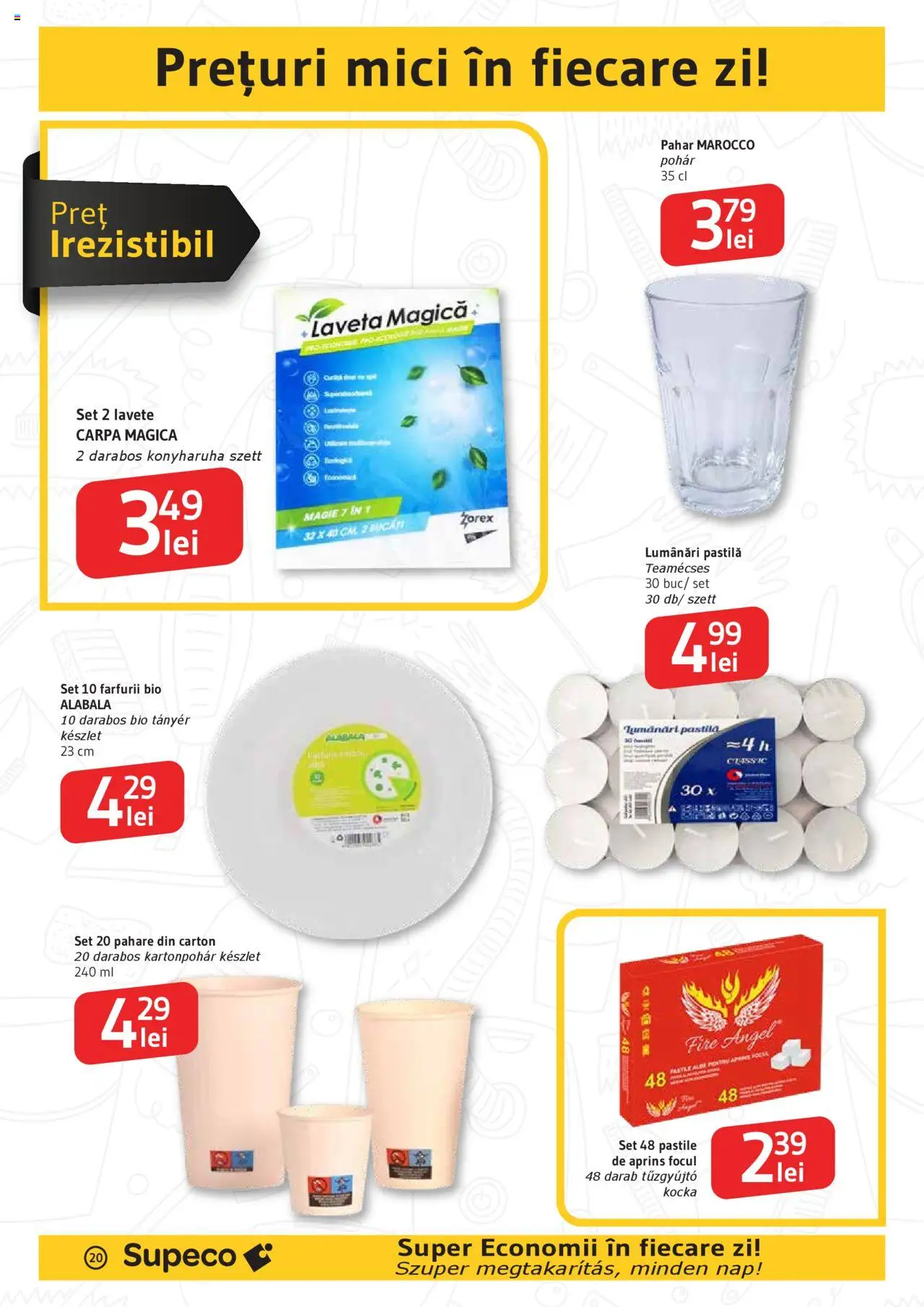 Catalog Supeco 16 - 28 Octombrie 2025 | Pagina 20 | Produse: Şerit ödül, Pahare, Mici, Lavete