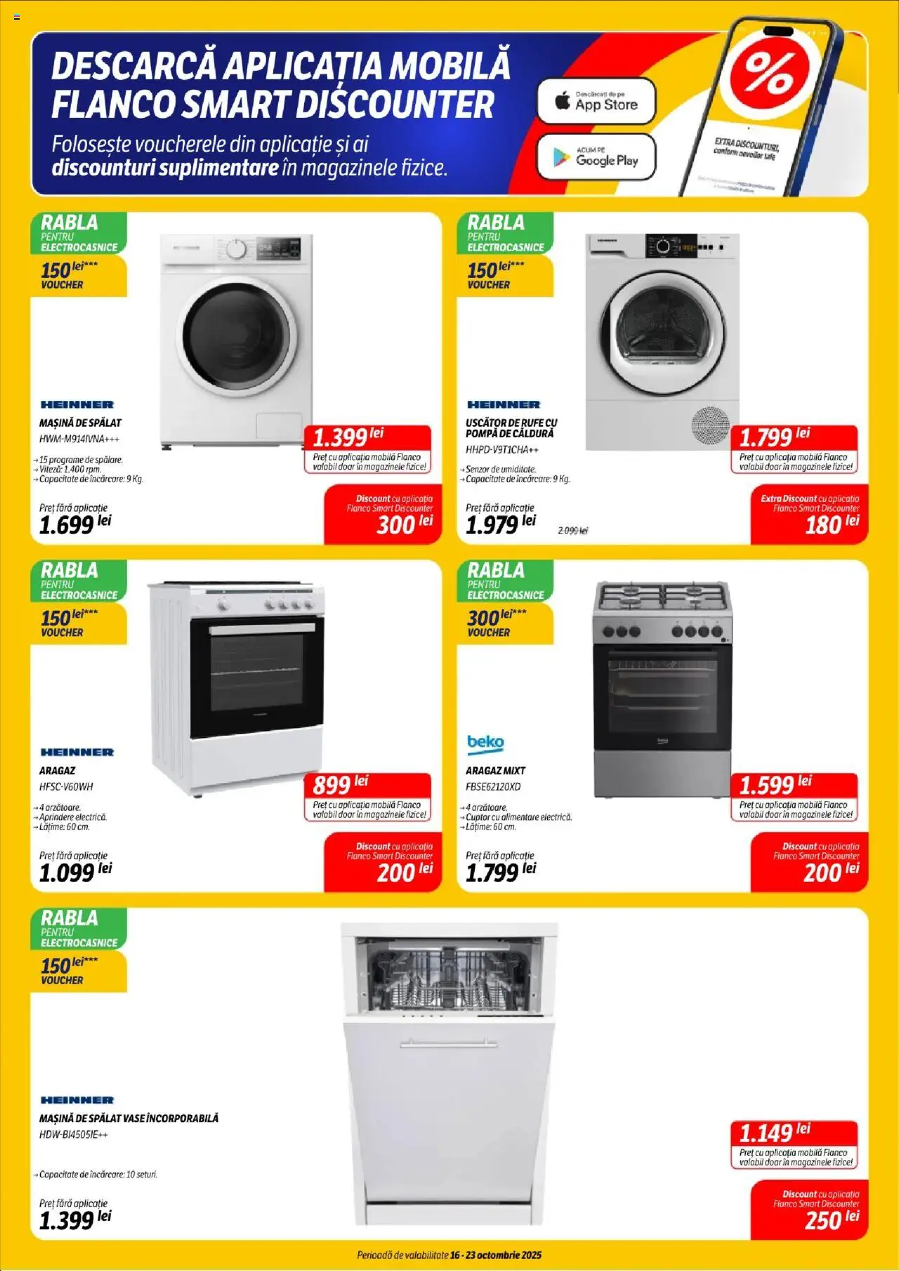 Catalog Flanco 16 - 22 Octombrie 2025 | Pagina 10 | Produse: Uscător, Cuptor, Aragaz, Mașină De Spălat Vase