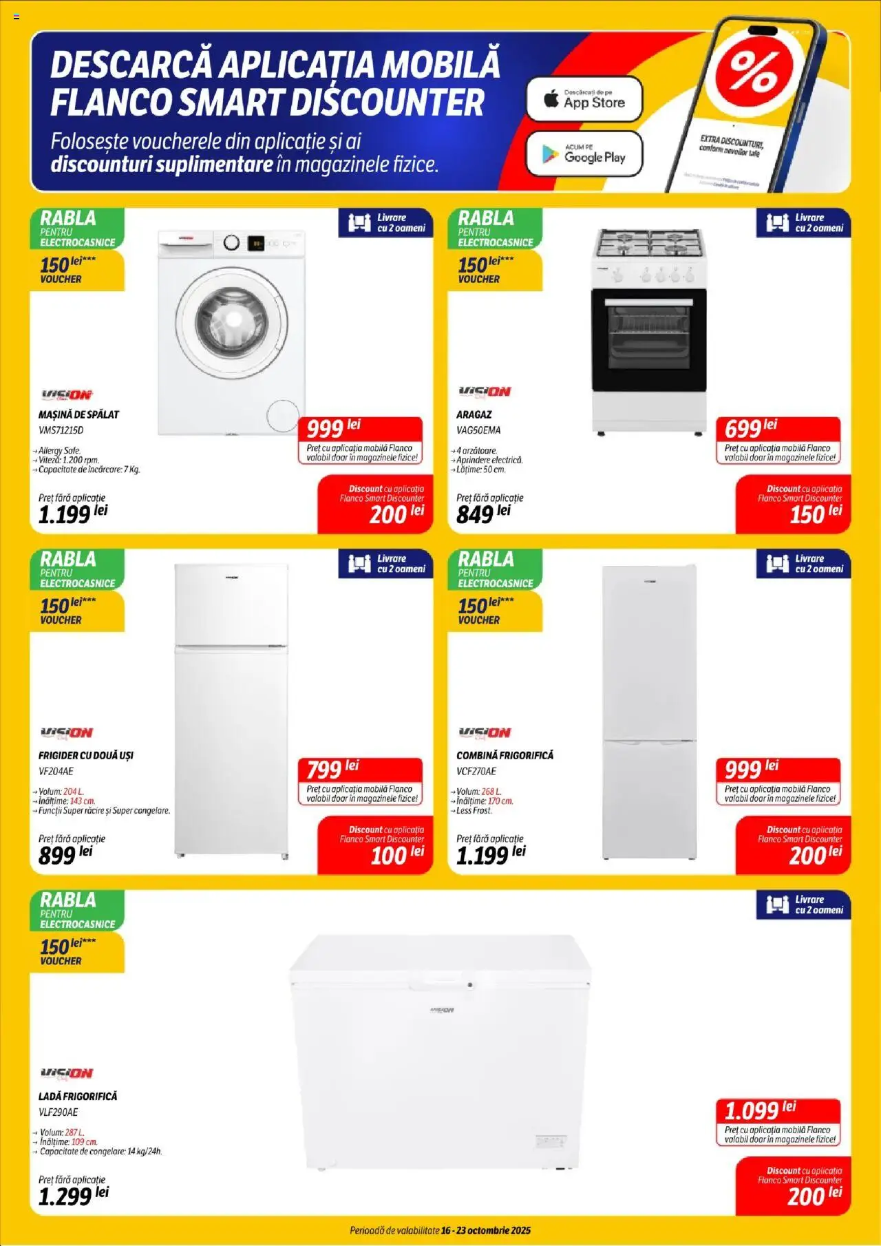 Catalog Flanco 16 - 22 Octombrie 2025 | Pagina 11 | Produse: Frigider, Mașină De Spălat, Combină frigorifică, Ladă frigorifică