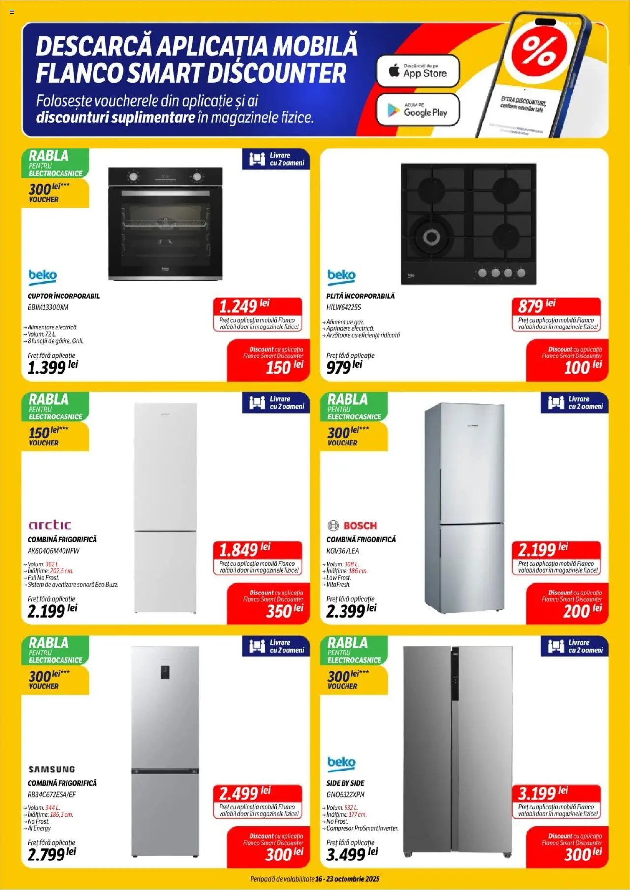 Catalog Flanco 16 - 22 Octombrie 2025 | Pagina 9 | Produse: Cuptor, Plită, Combină frigorifică