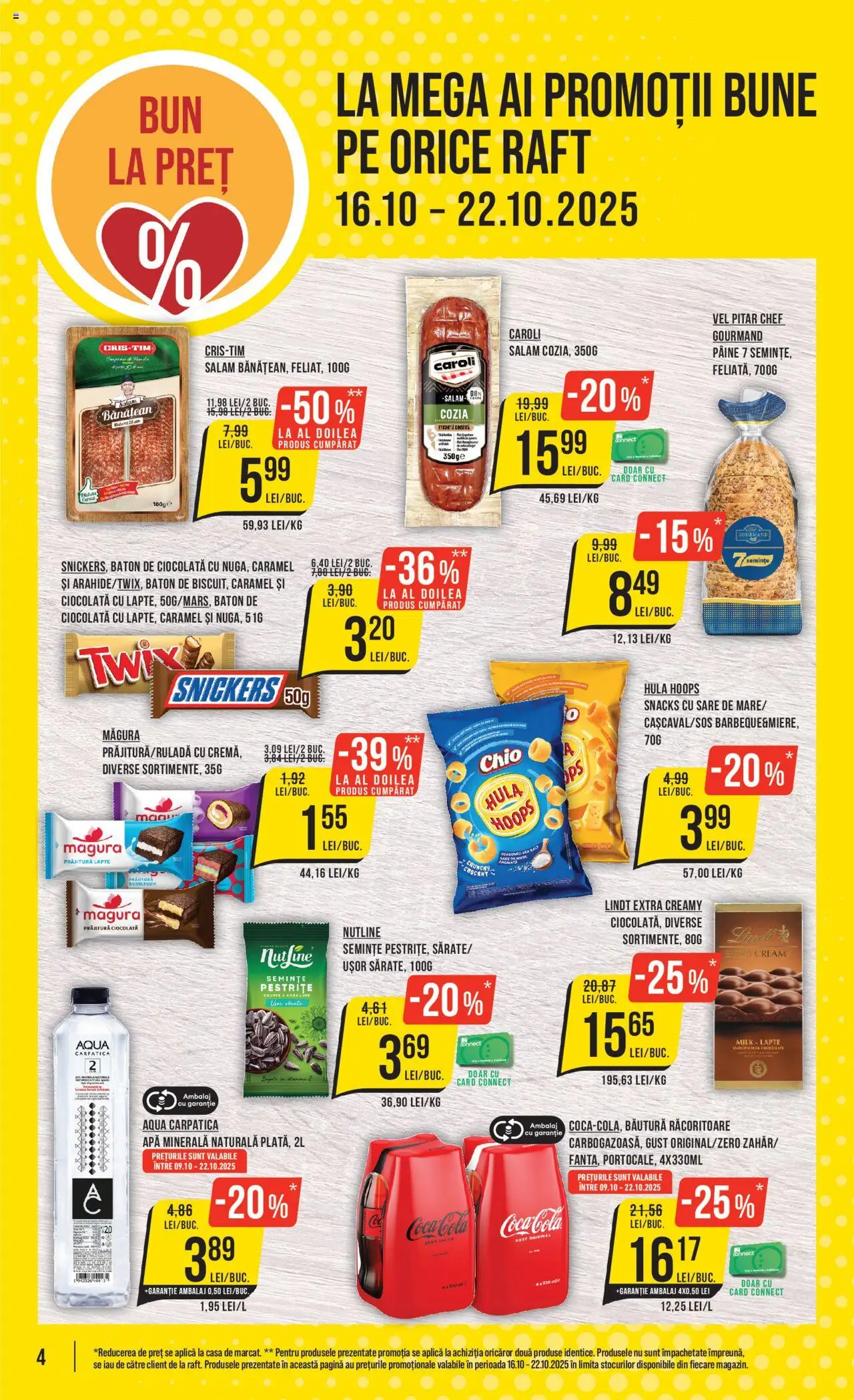 Catalog Mega Image 16 - 21 Octombrie 2025 | Pagina 4 | Produse: Prăjitură, Semințe, Salam, Apă