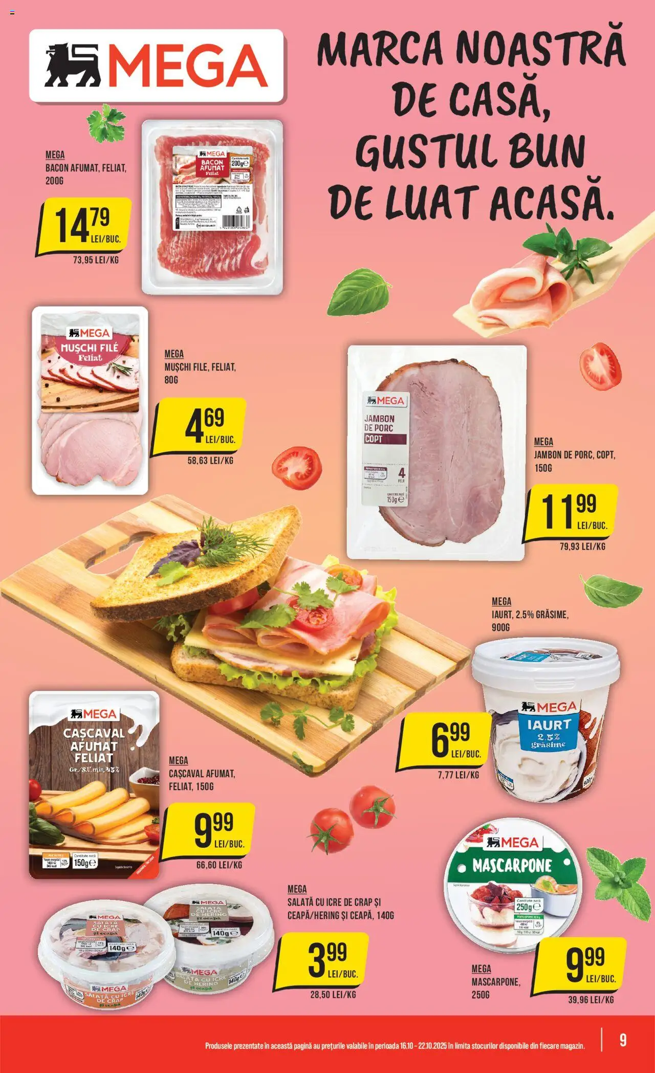 Catalog Mega Image 16 - 21 Octombrie 2025 | Pagina 9 | Produse: Bacon, Iaurt, Mascarpone, Salată cu icre