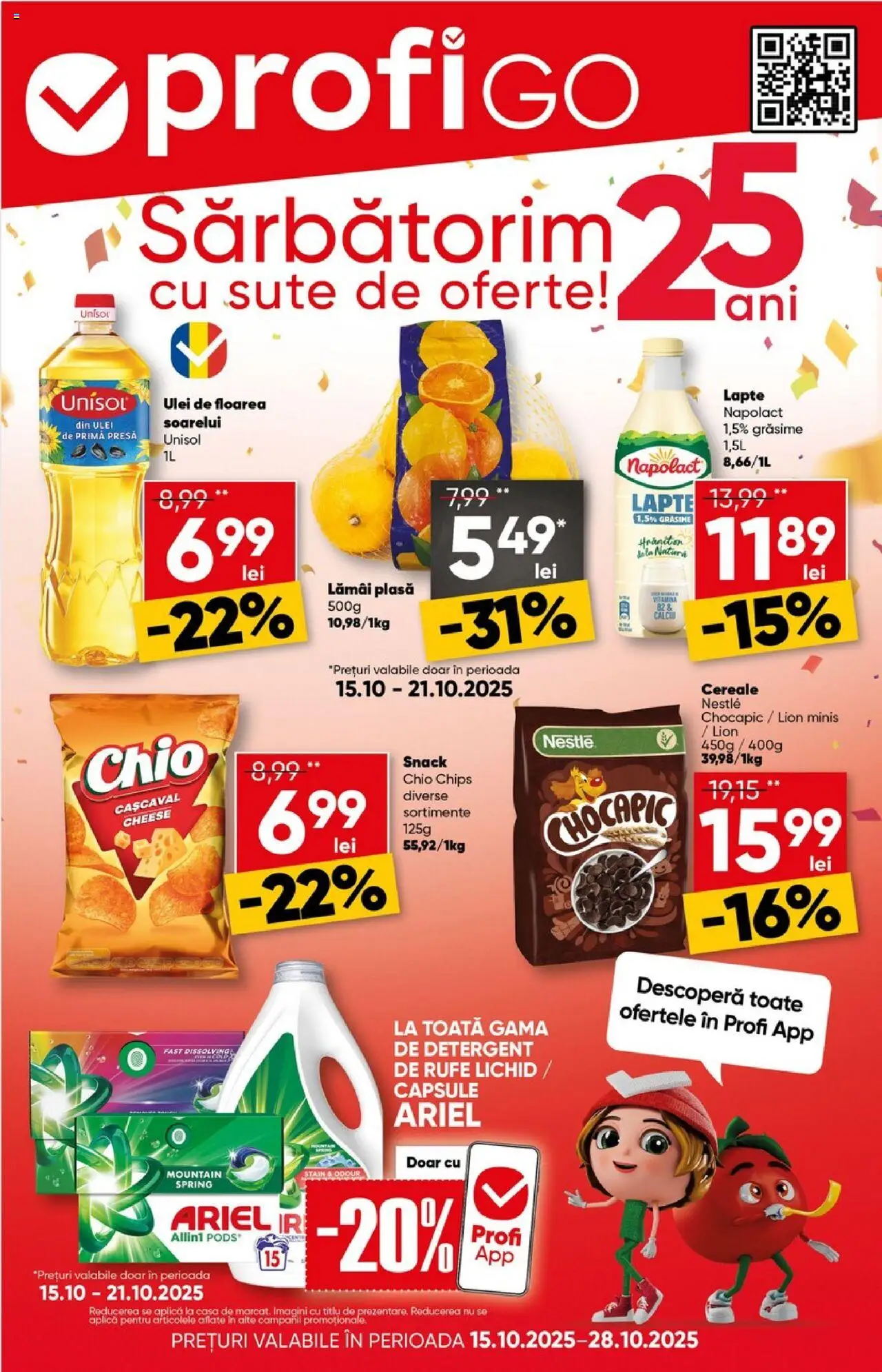 Catalog Profi 15 - 27 Octombrie 2025 | Pagina 1 | Produse: Presă, Lapte, Detergent, Cereale