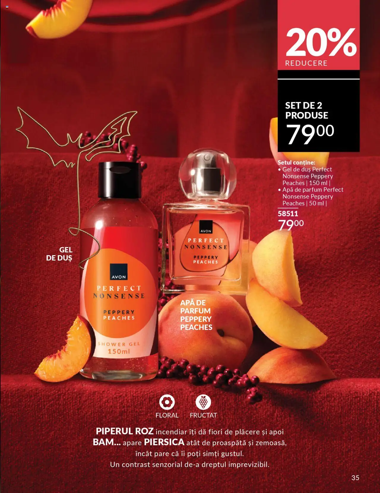 Catalog Avon 14 - 30 Octombrie 2025 | Pagina 35 | Produse: Piersică, Apă de parfum, Duș, Gel de duș