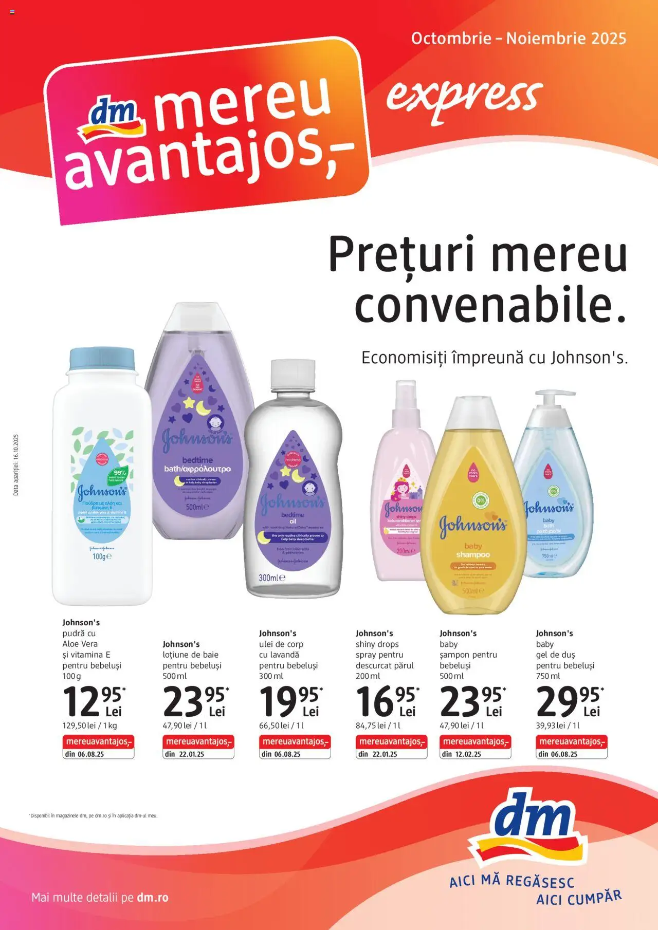 Catalog DM Drogerie Markt 16 Octombrie - 17 Noiembrie 2025 | Pagina 1 | Produse: Ulei de corp, Body, Duș, Ulei