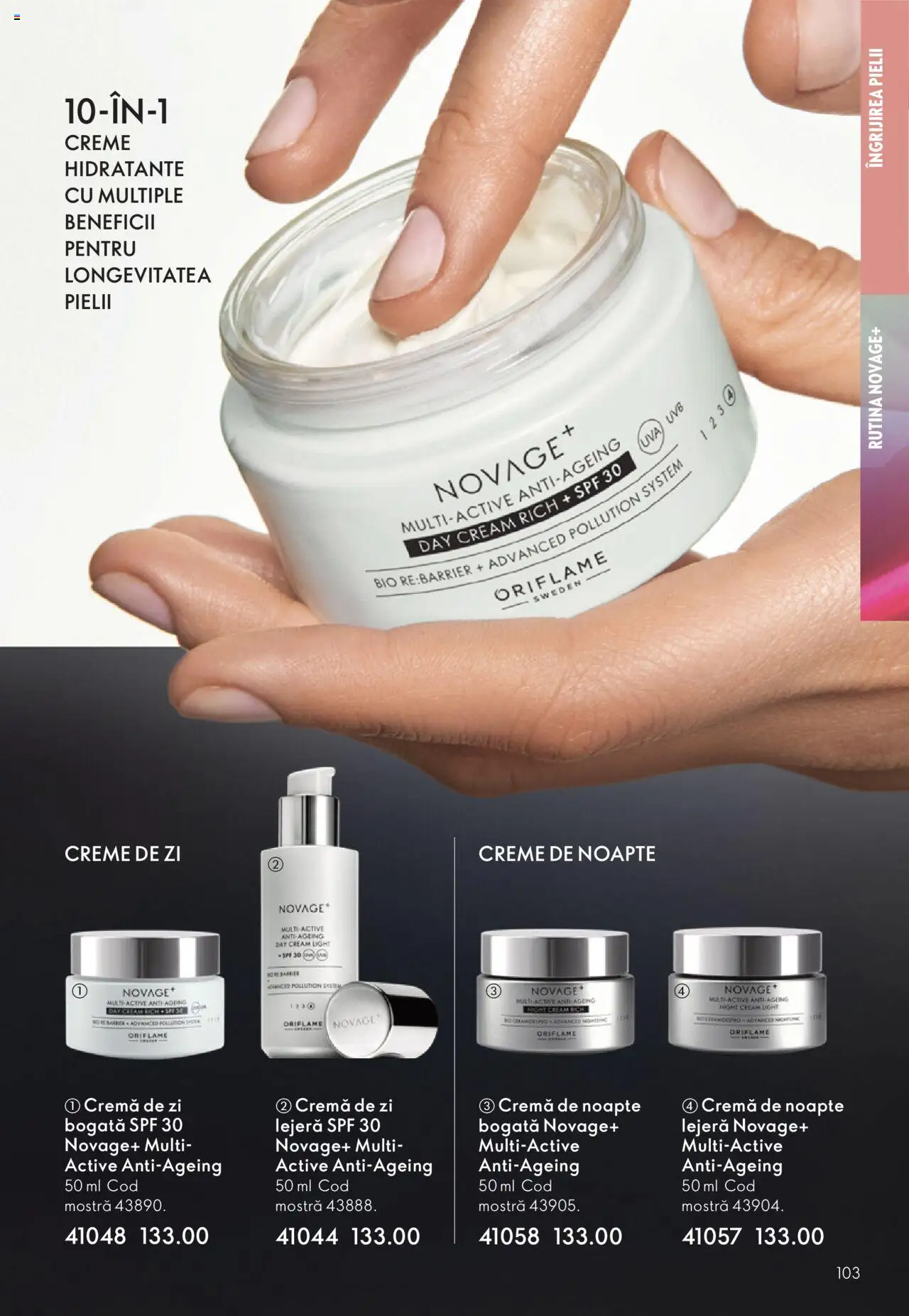 Catalog Oriflame 12 Noiembrie - 1 Decembrie 2025 | Pagina 103 | Produse: Şerit ödül, Cremă de zi, Cremă de noapte, Cremă