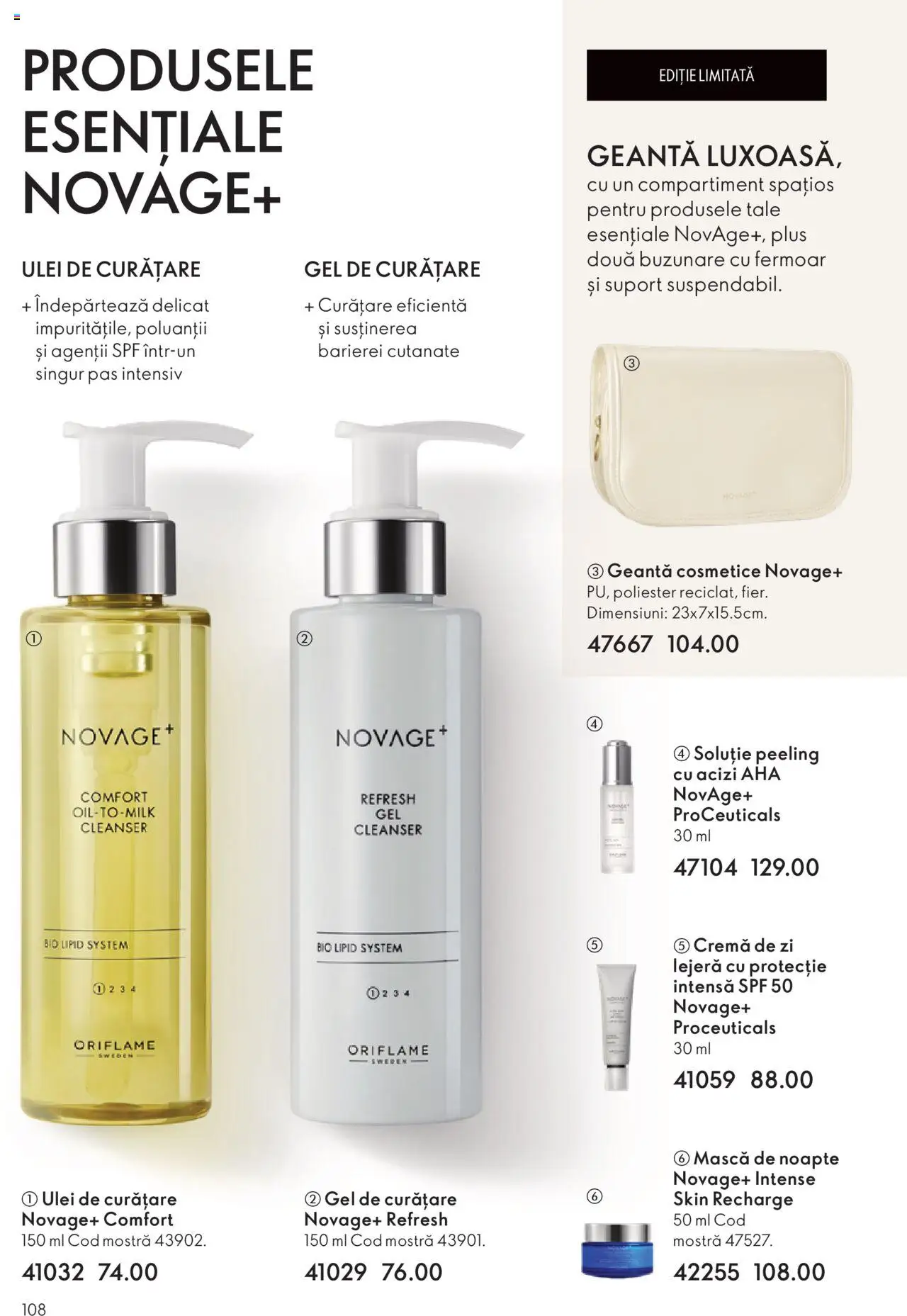 Catalog Oriflame 12 Noiembrie - 1 Decembrie 2025 | Pagina 108 | Produse: Cremă de zi, Gel de curățare, Cremă, Ulei