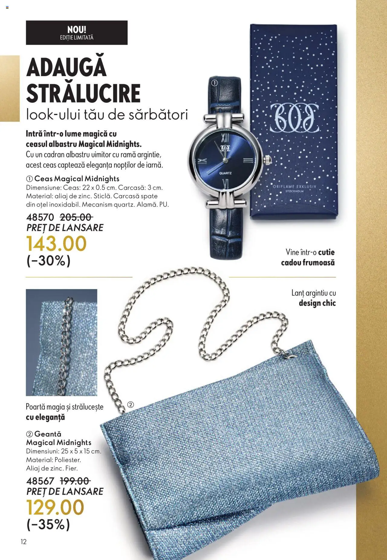Catalog Oriflame 12 Noiembrie - 1 Decembrie 2025 | Pagina 12 | Produse: Ceas, Carcasă, Geantă, Cutie