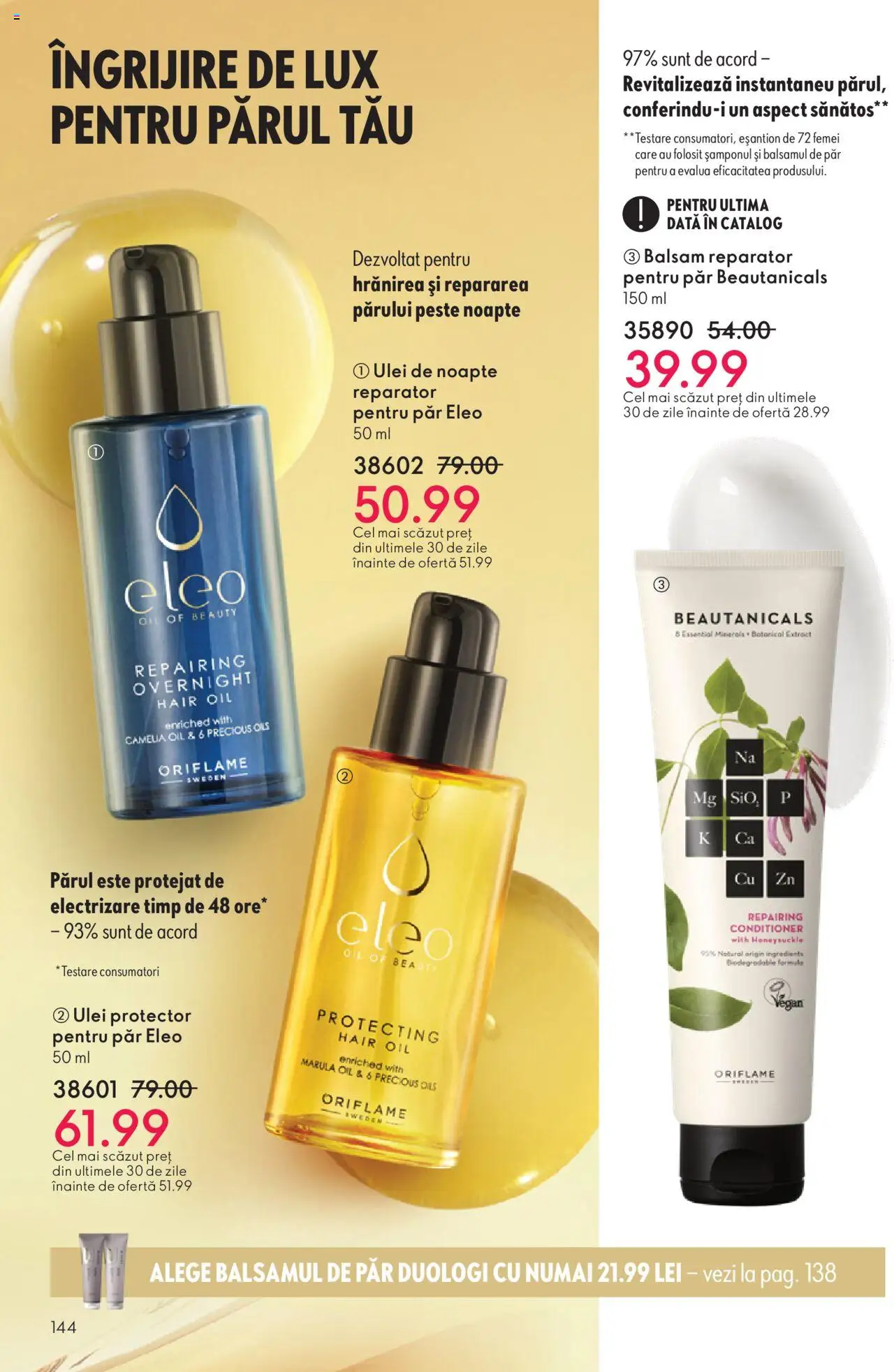 Catalog Oriflame 12 Noiembrie - 1 Decembrie 2025 | Pagina 144 | Produse: Balsam, Ulei, Pește