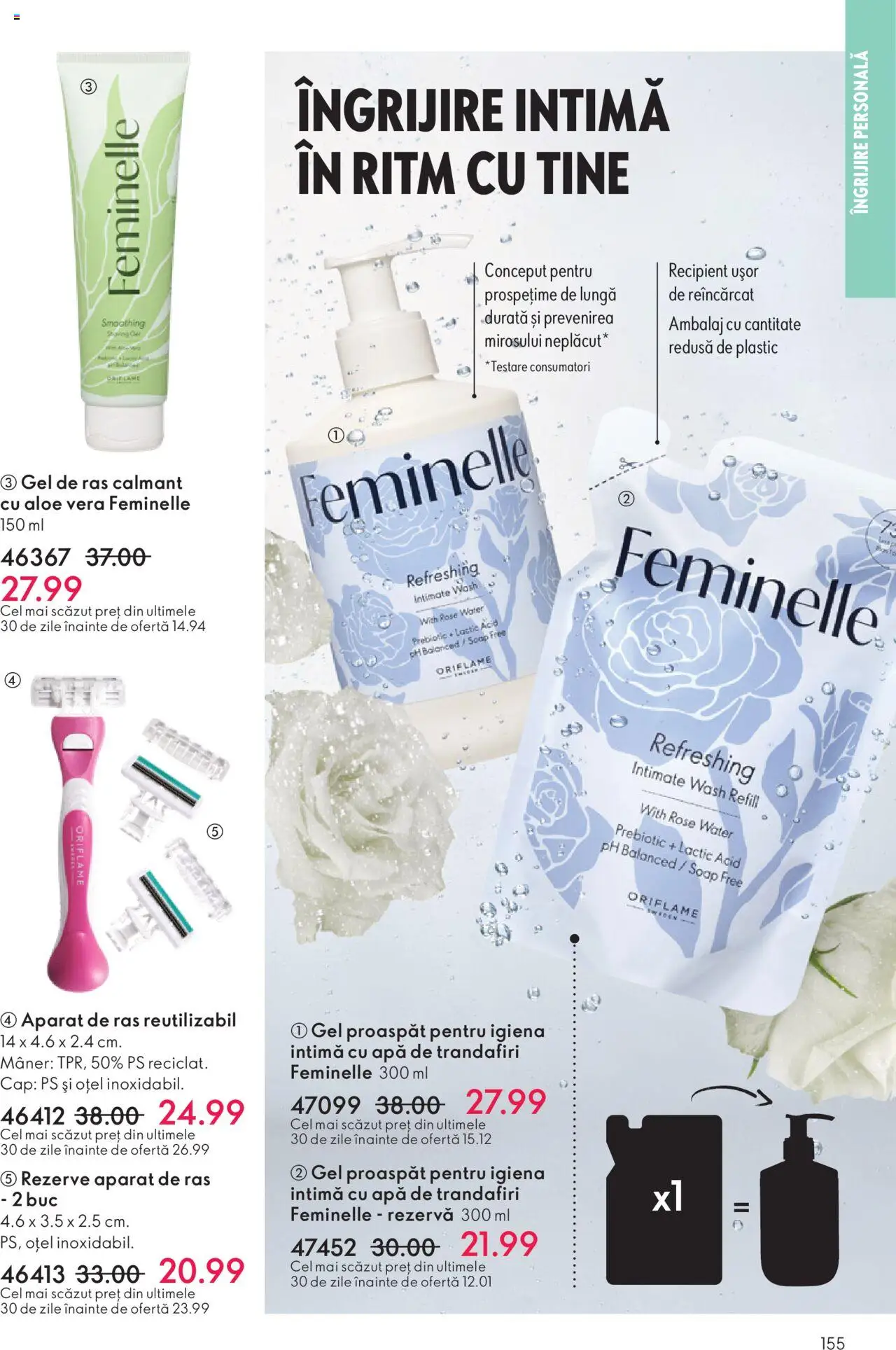 Catalog Oriflame 12 Noiembrie - 1 Decembrie 2025 | Pagina 155 | Produse: Gel de ras, Aparat De Ras, Mâner, Apă