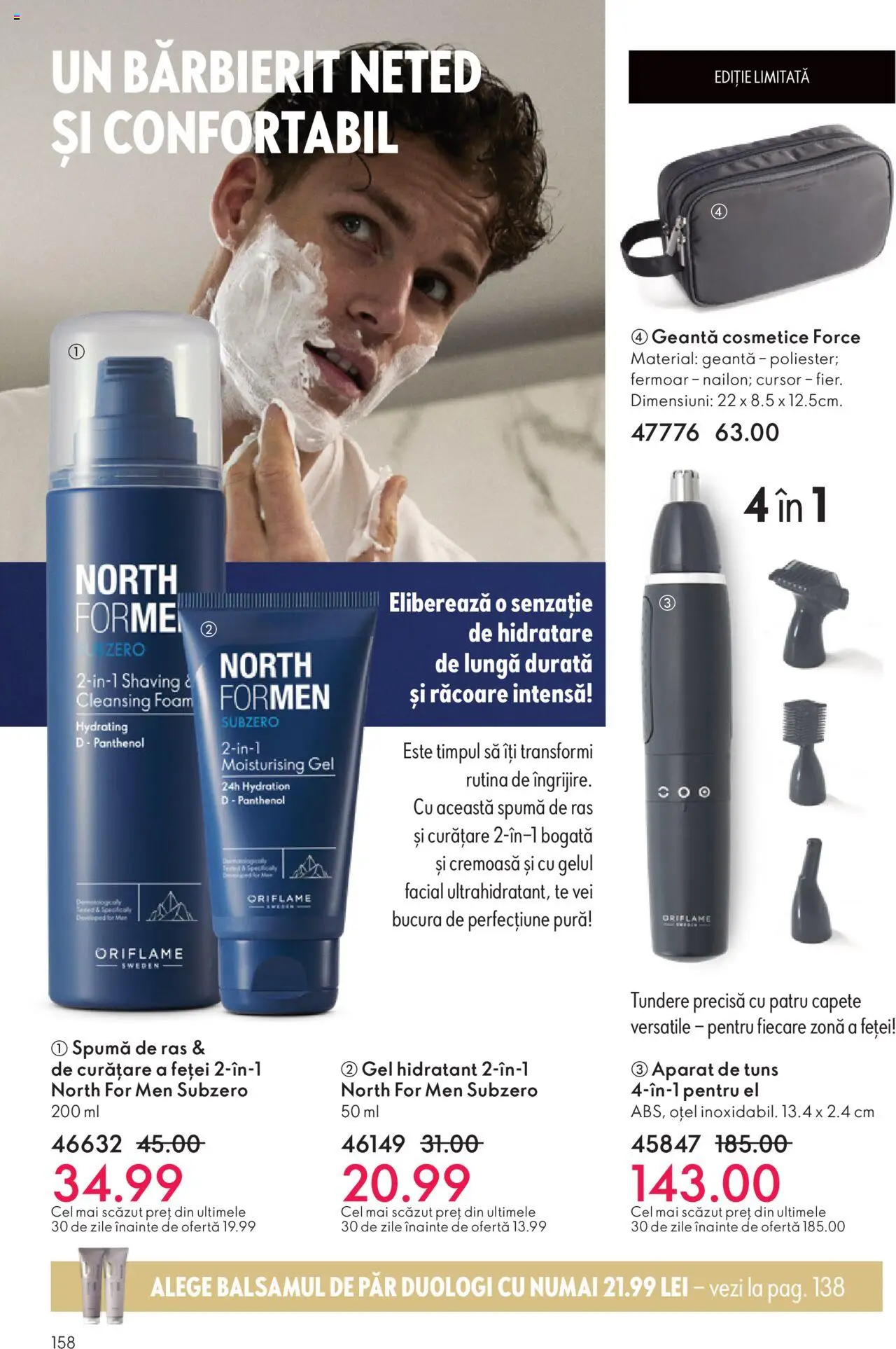 Catalog Oriflame 12 Noiembrie - 1 Decembrie 2025 | Pagina 158 | Produse: Geantă, Spumă de ras