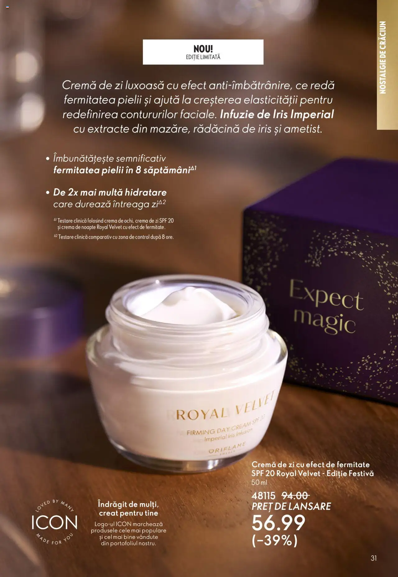 Catalog Oriflame 12 Noiembrie - 1 Decembrie 2025 | Pagina 31 | Produse: Cremă de zi, Cremă de noapte, Cremă