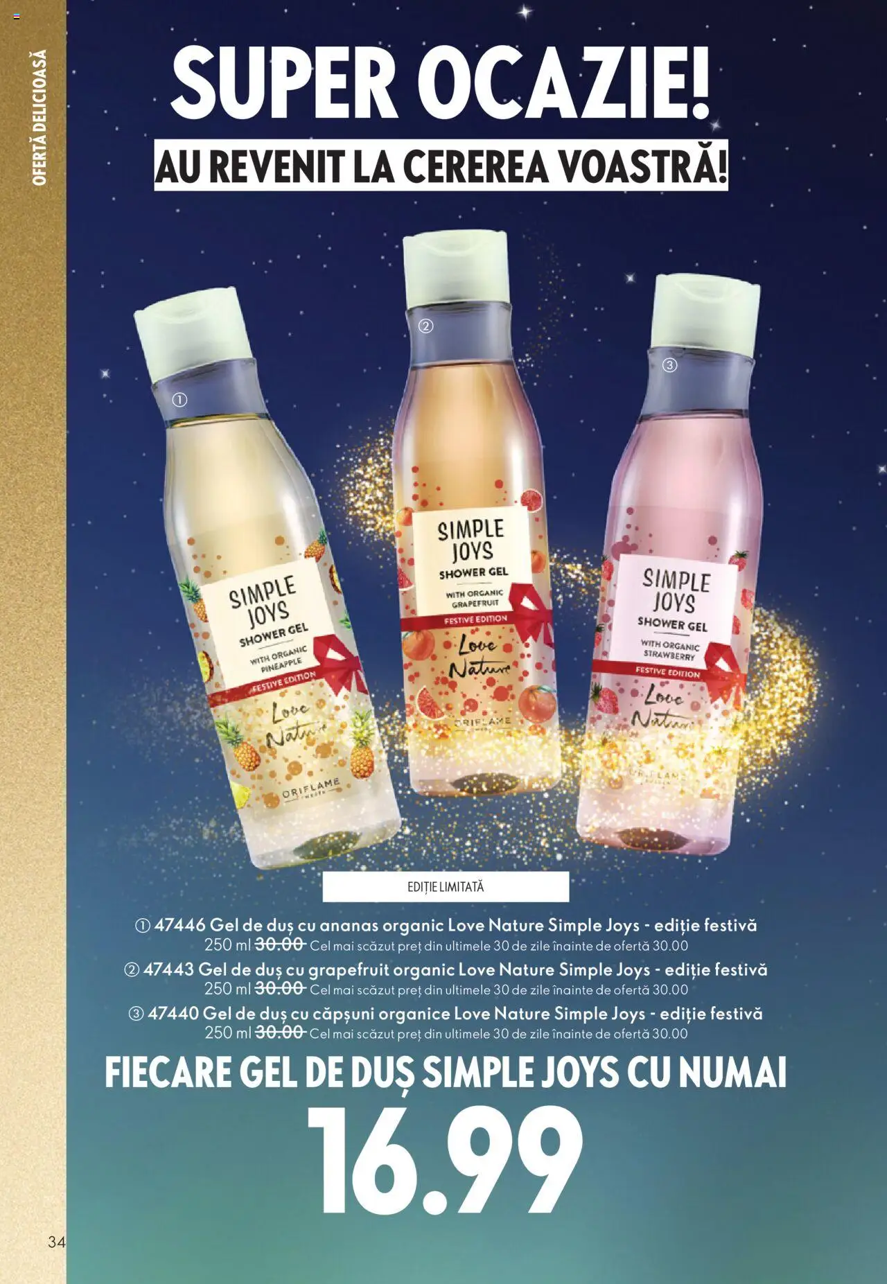 Catalog Oriflame 12 Noiembrie - 1 Decembrie 2025 | Pagina 34 | Produse: Duș, Gel de duș, Ananas, Căpșuni