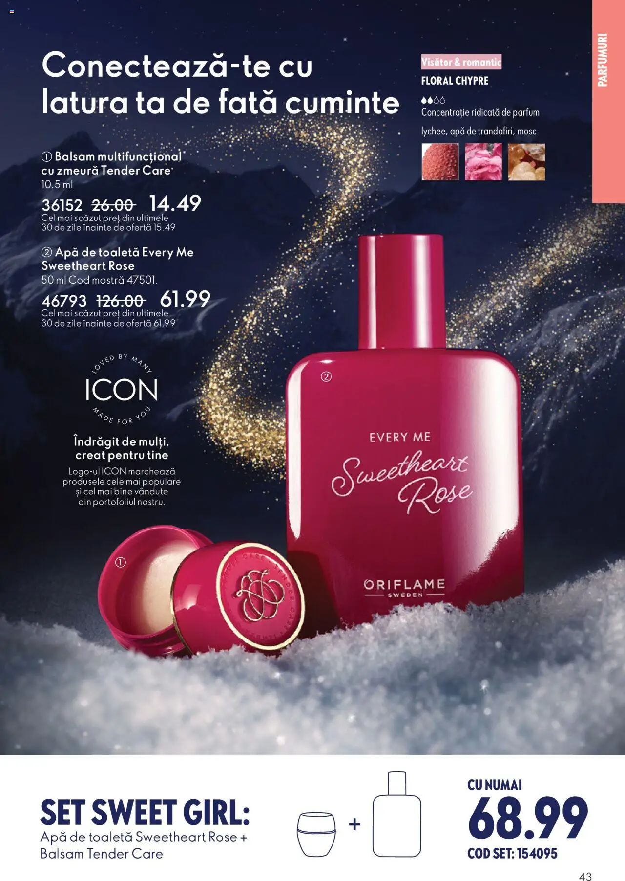 Catalog Oriflame 12 Noiembrie - 1 Decembrie 2025 | Pagina 43 | Produse: Parfum, Apă de toaletă, Balsam, Apă