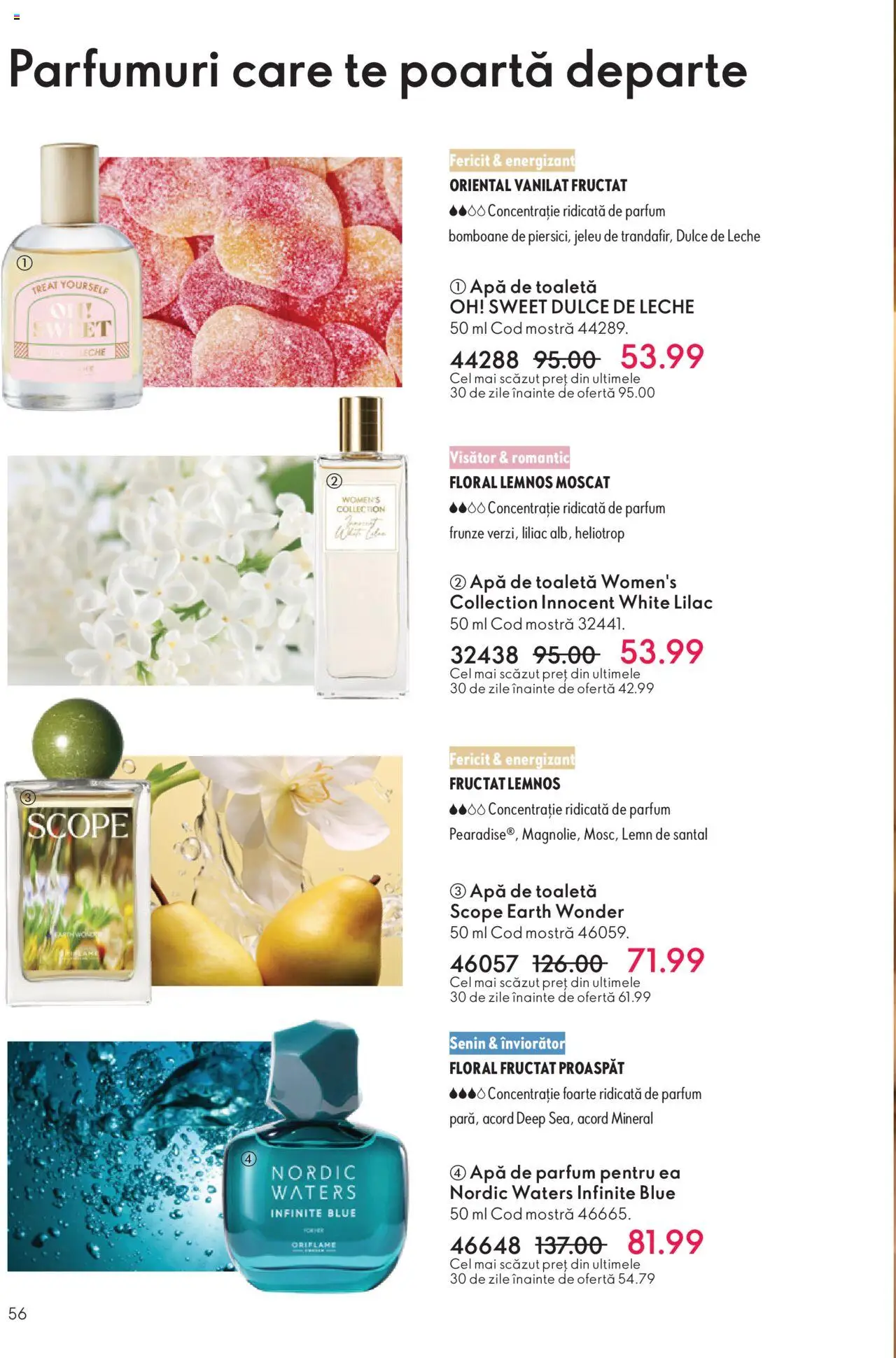 Catalog Oriflame 12 Noiembrie - 1 Decembrie 2025 | Pagina 56 | Produse: Apă de parfum, Parfum, Apă de toaletă, Apă