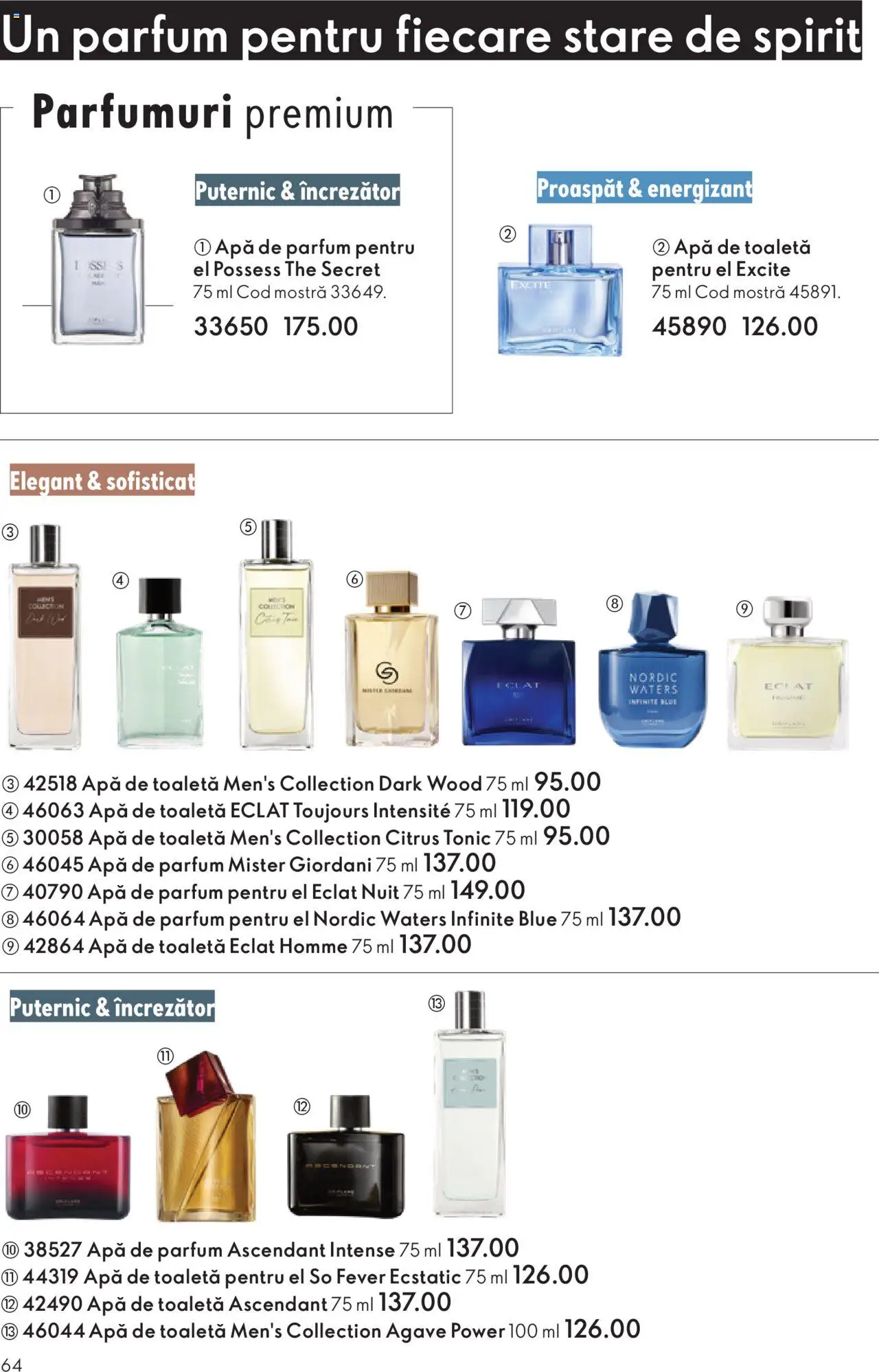 Catalog Oriflame 12 Noiembrie - 1 Decembrie 2025 | Pagina 64 | Produse: Apă de parfum, Parfum, Apă de toaletă, Apă