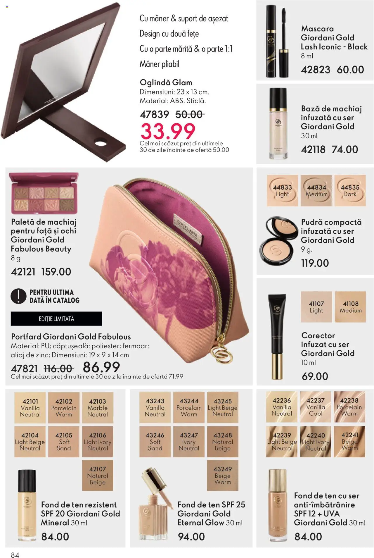 Catalog Oriflame 12 Noiembrie - 1 Decembrie 2025 | Pagina 84 | Produse: Fond de ten, Bază de machiaj, Oglindă, Mascara