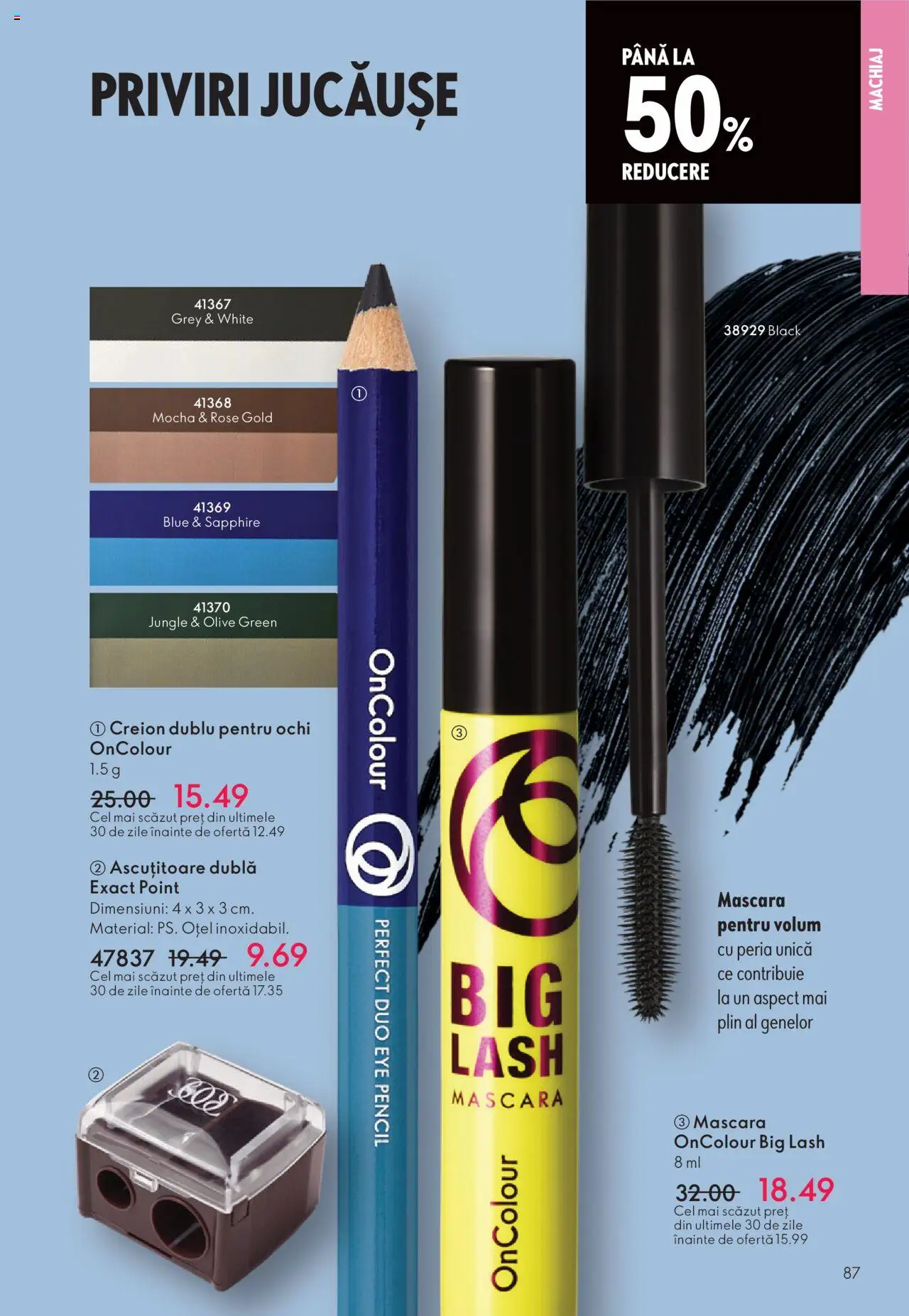 Catalog Oriflame 12 Noiembrie - 1 Decembrie 2025 | Pagina 87 | Produse: Ascuțitoare, Machiaj, Mascara